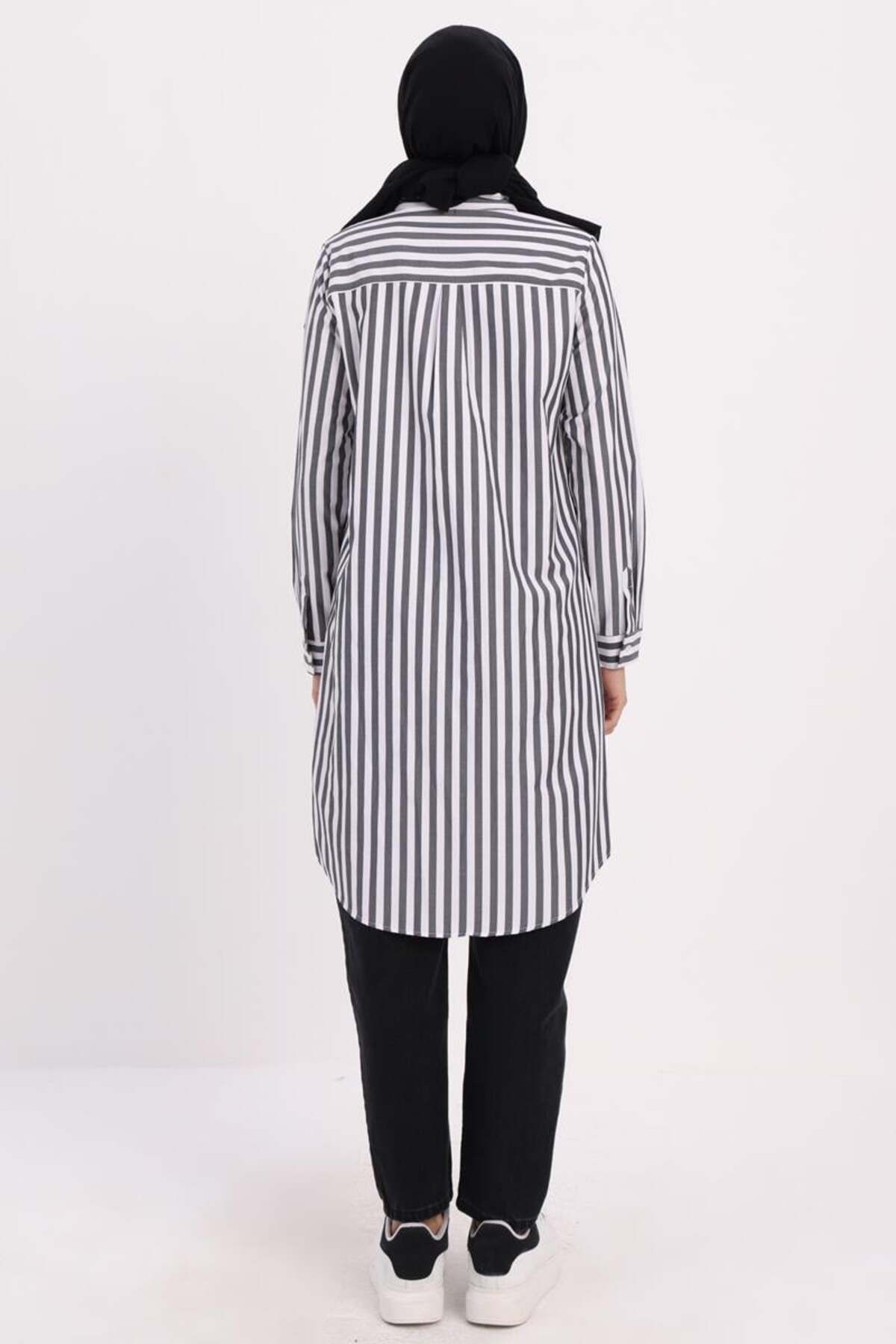 ALLDAY--Hidden Placket Shirt Tunic 4