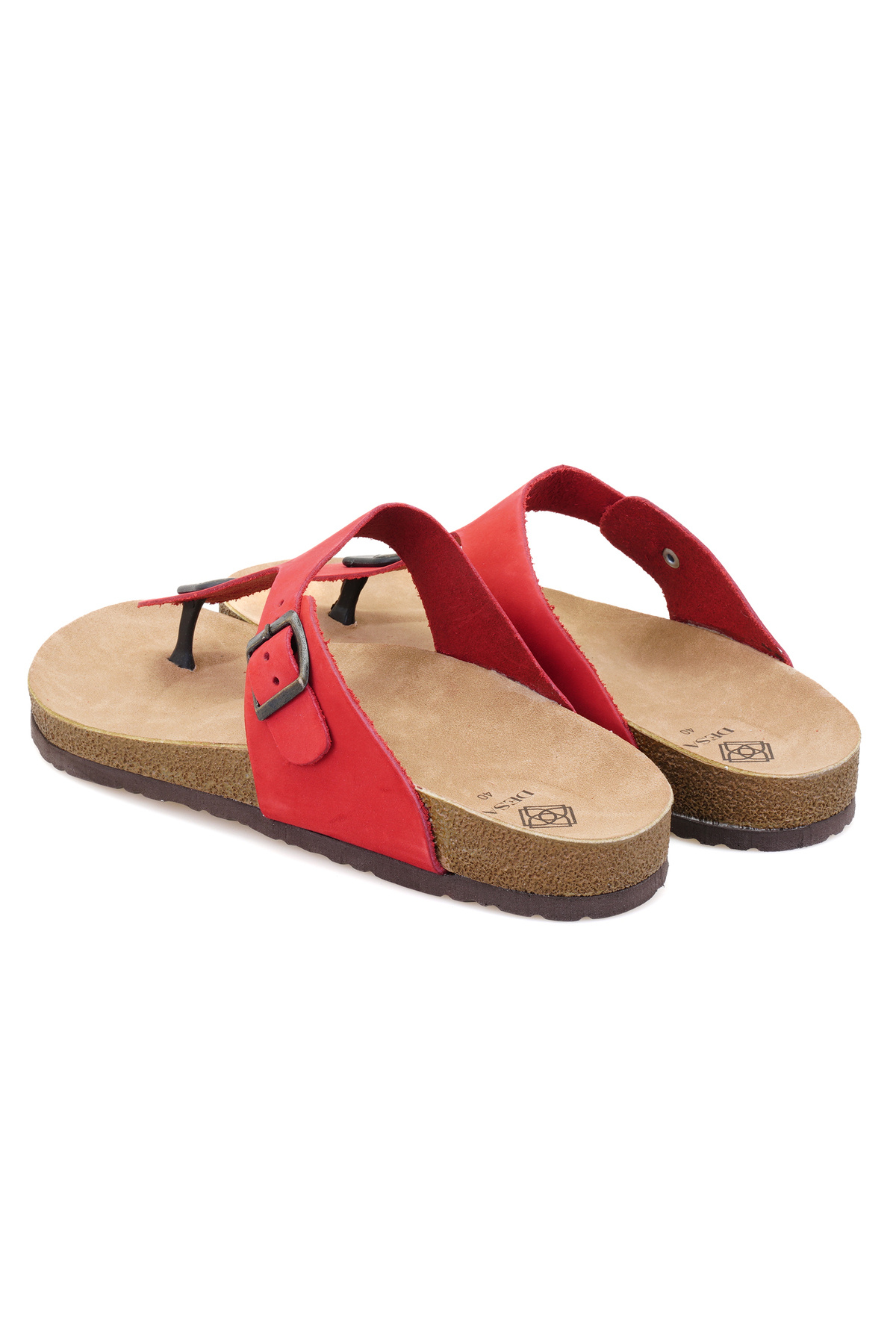 Desa-Women's Red Nubuck Slippers 5