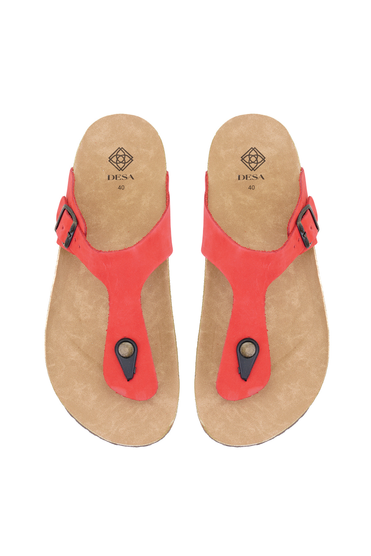 Desa-Women's Red Nubuck Slippers 2
