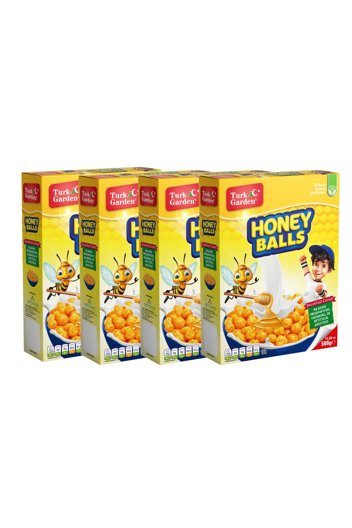 TURK GARDEN Honey Balls Ballı Mısır Gevreği 500 gr 4'lü Paket