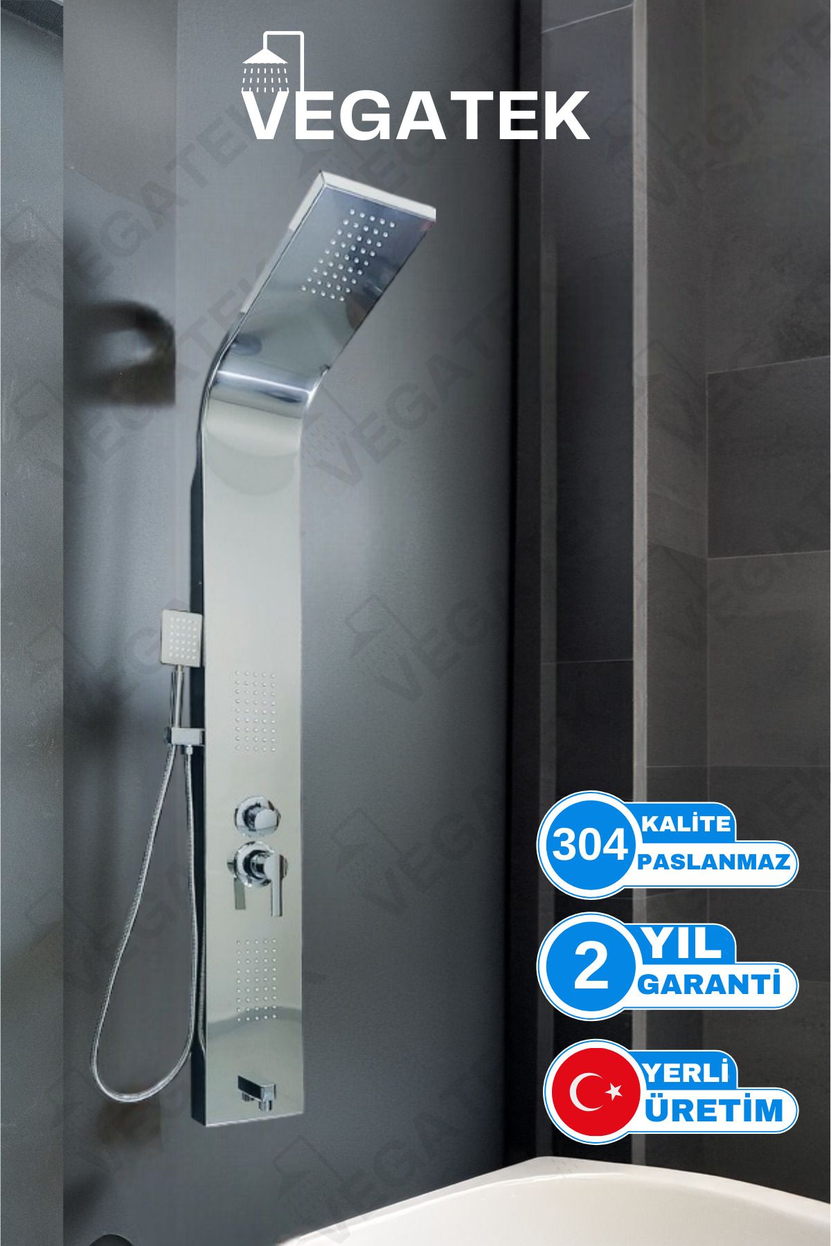 Vegatek Lüks Robot Duş Panel Duş Kolon Duş Masaj Duş Paslanmaz 304 Kalite Inox