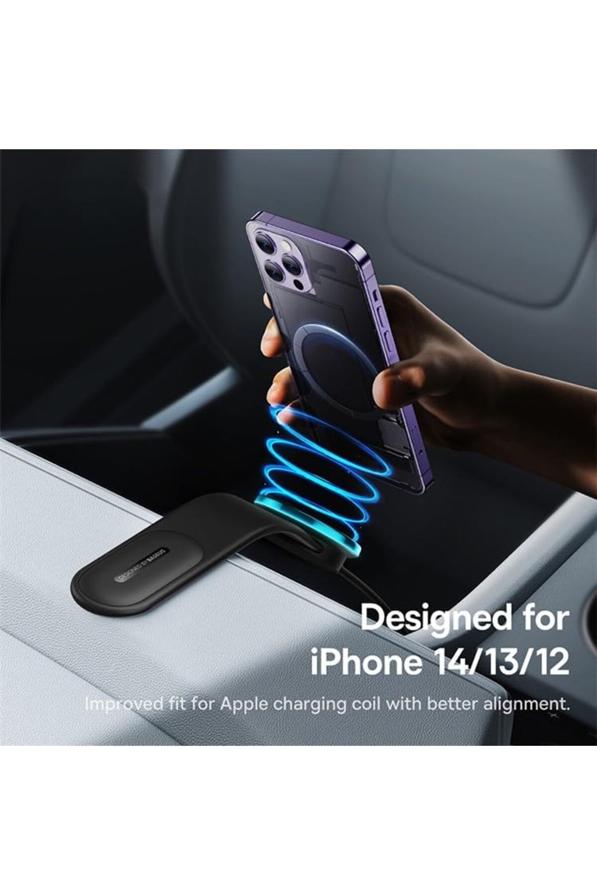 Baseus-C02 Pro Series Magnetic Wireless Charging Car Mount Cluster Black 2
