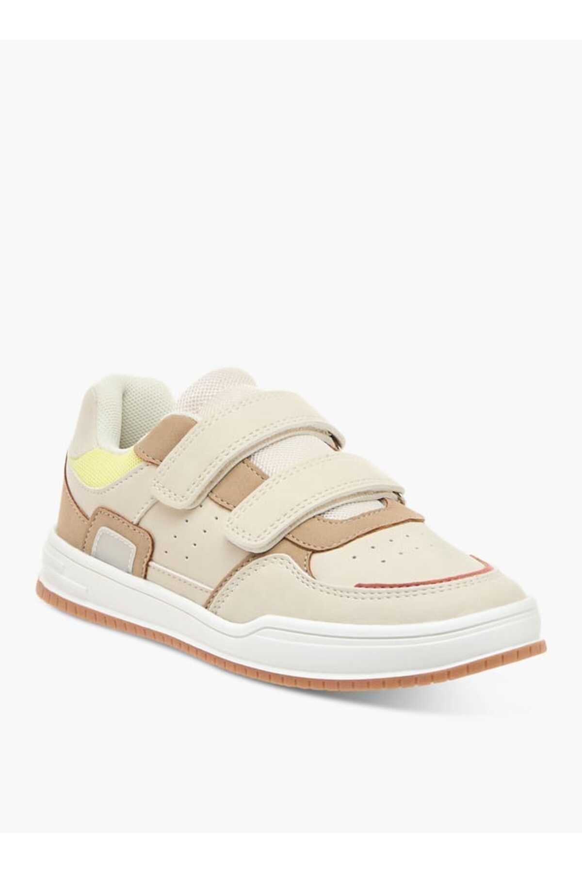 Juniors-Panelled Sneakers with Hook and Loop Closure 2
