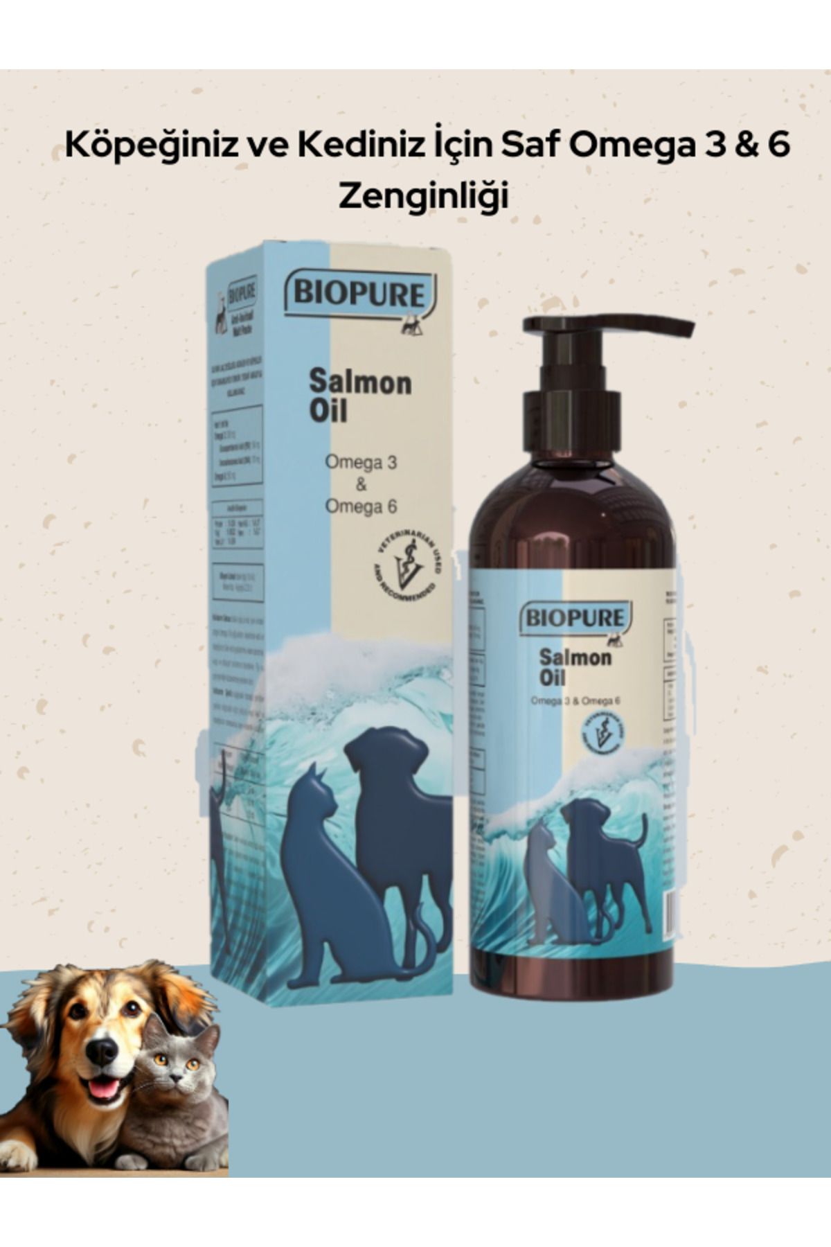 Bio Pure Köpeğiniz ve Kediniz İçin Saf Omega 3 & 6 Zenginliği Somon Yağı - Biopure Salmon Oil