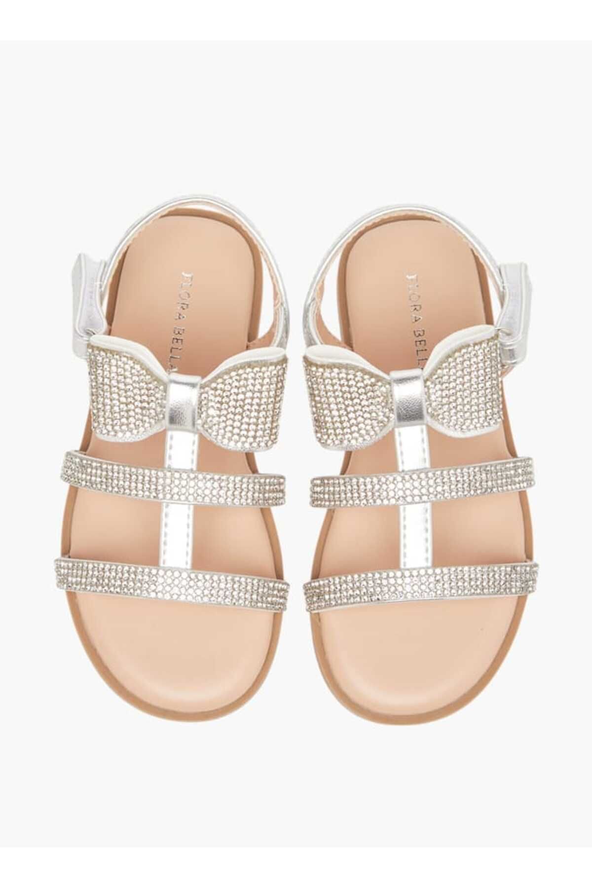Flora Bella by Shoexpress-Flora Bella Embellished Sandals with Hook and Loop Closure 1