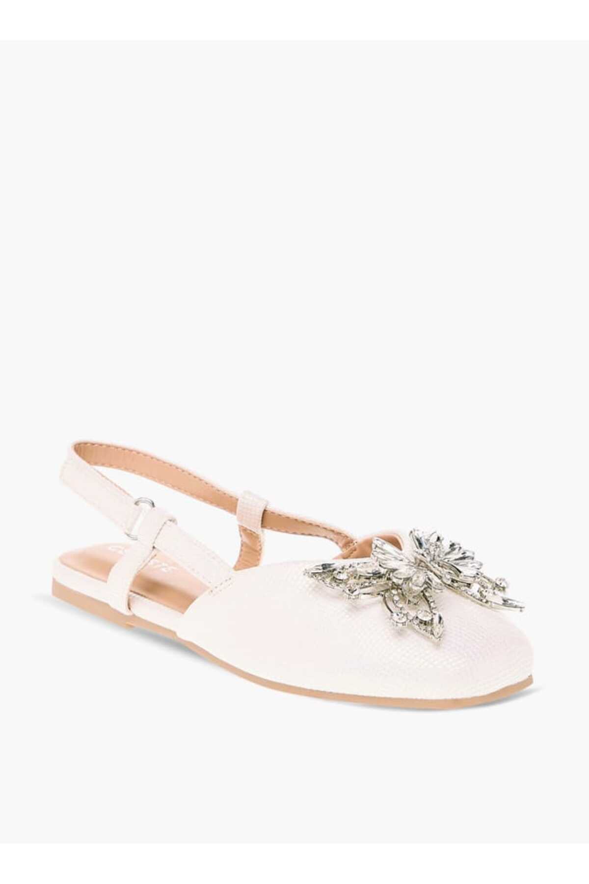 Celeste-Girls' Butterfly Embellished Sandals with Hook and Loop Closure 2