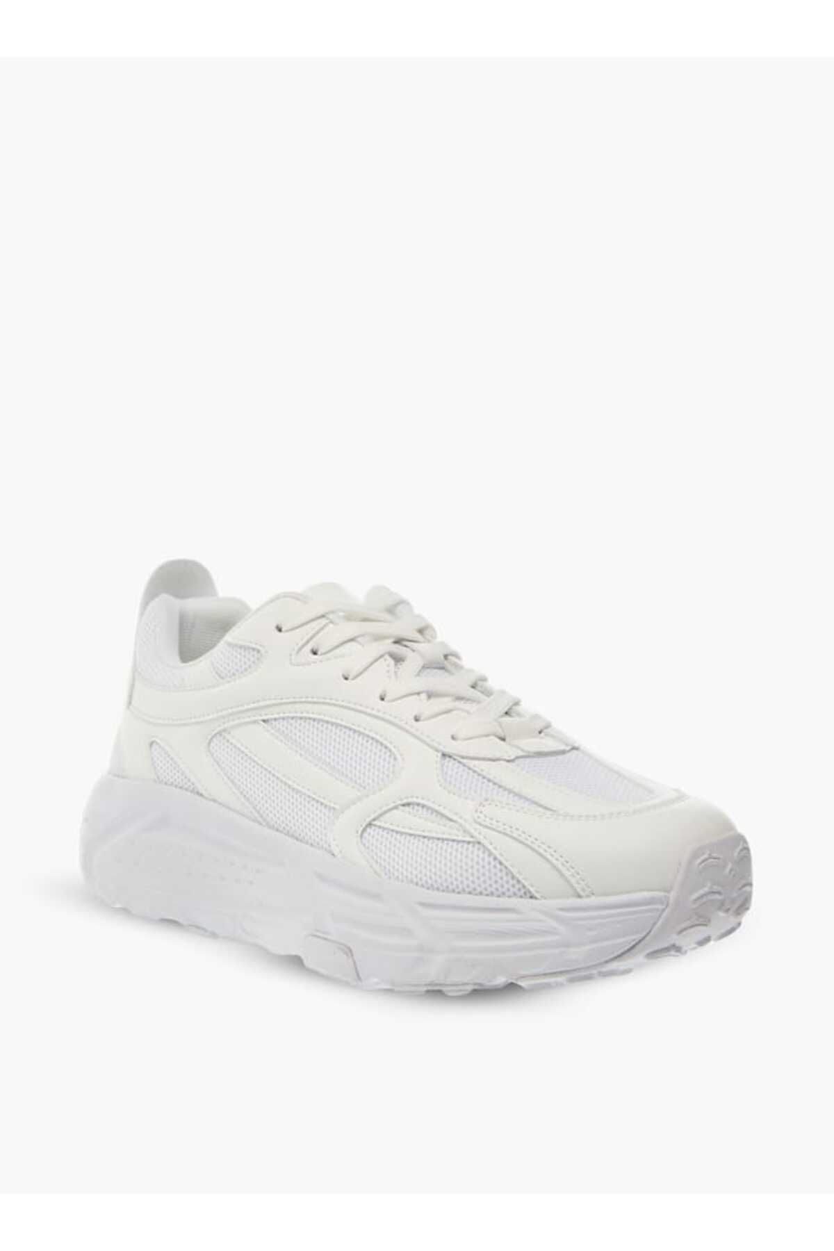 LBL by Shoexpress-LBL by Shoexpress Panelled Sneakers with Lace-Up Closure 2