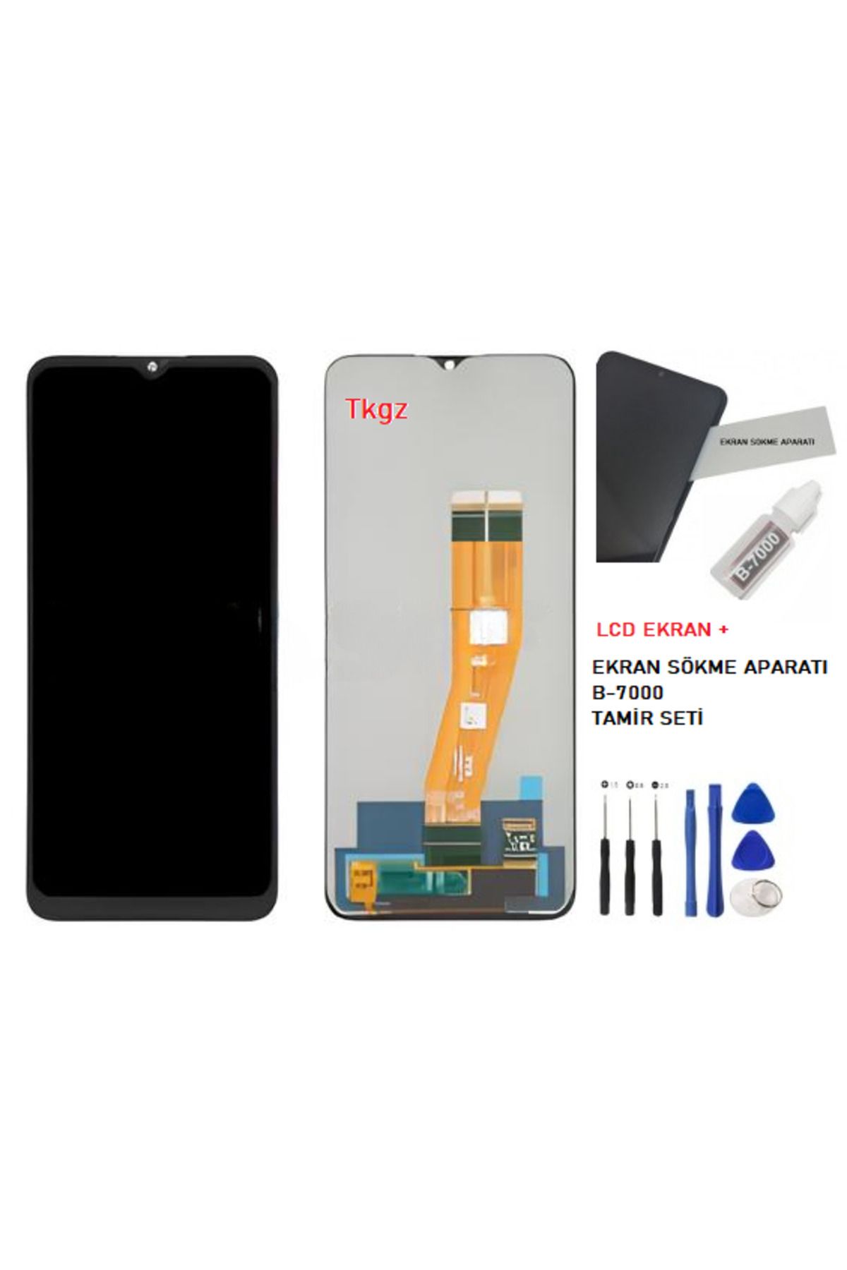 tkgz Samsung Galaxy A04E - SM-A042 Uyumlu Lcd Ekran Dokunmatik SERVİS Orijinali + B-7000 + TAMİR SETİ