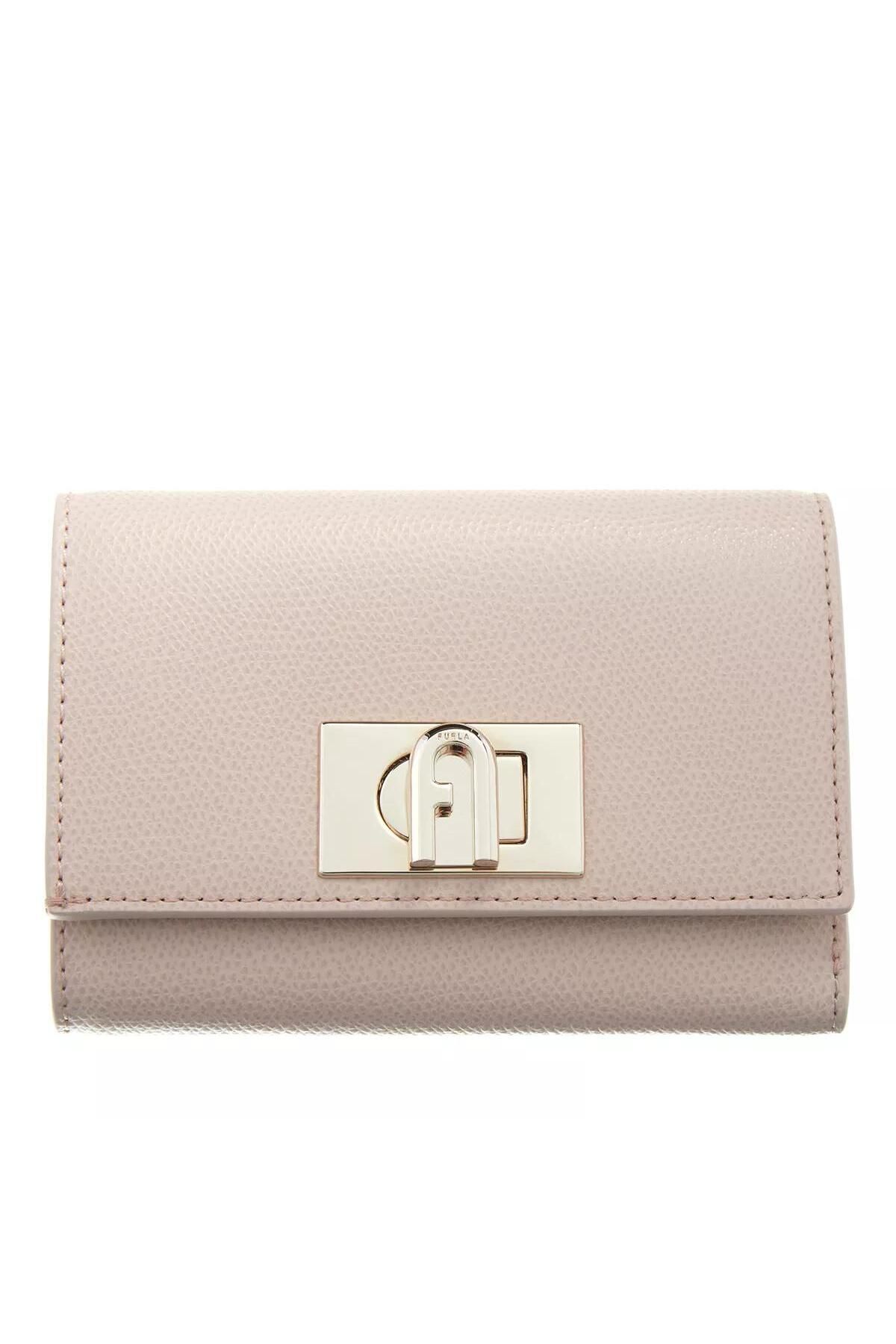 FURLA-1927 Beige Leder Geldbörse mit Druckknopf Wp00225are000b4l00 1