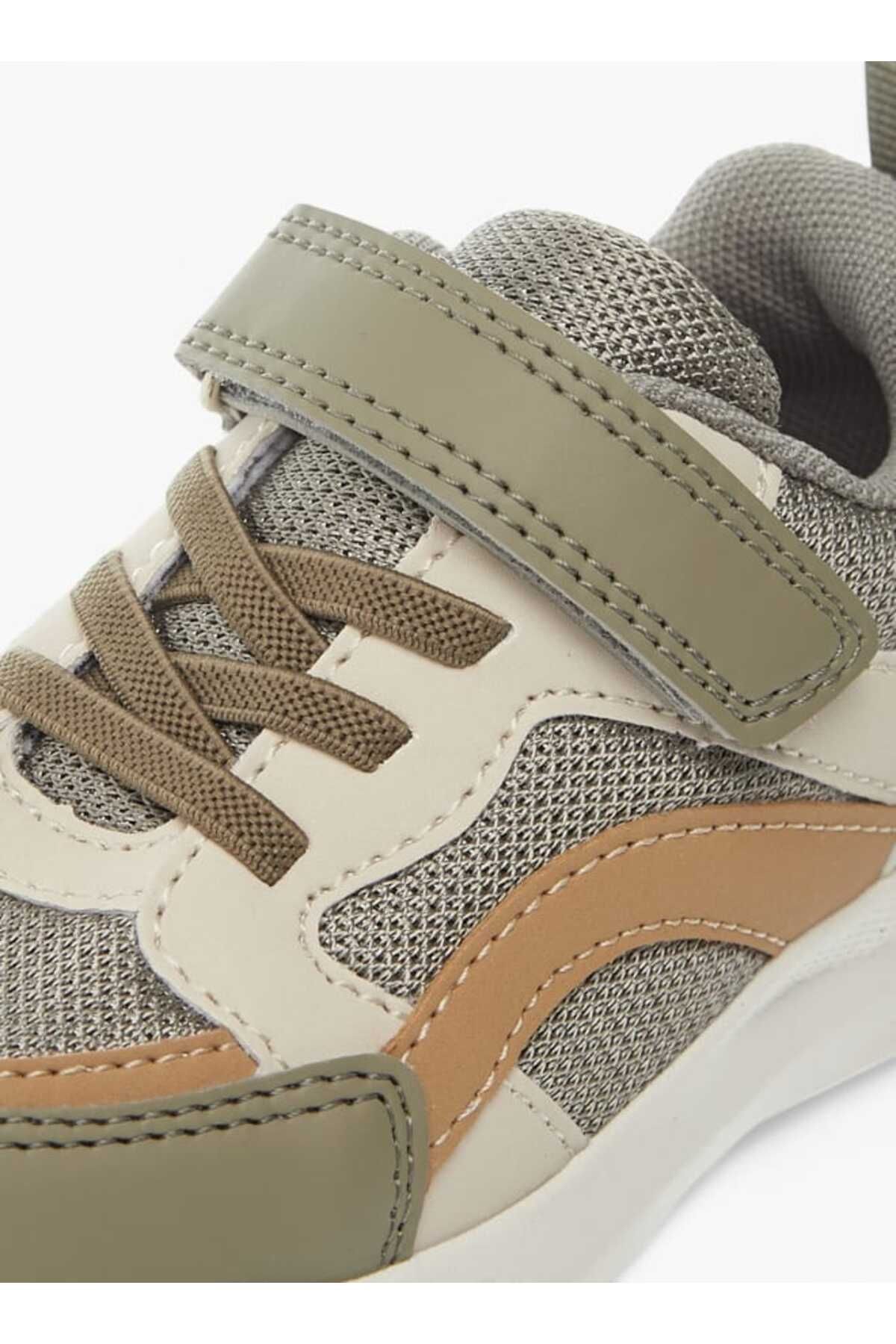 LBL by Shoexpress-Panelled Sneakers with Hook and Loop Closure 4