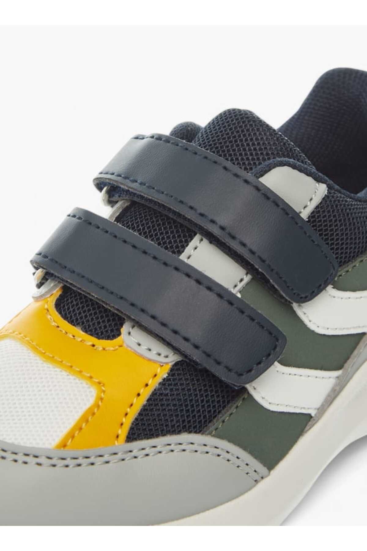LBL by Shoexpress-Panelled Sneakers with Hook and Loop Closure 4