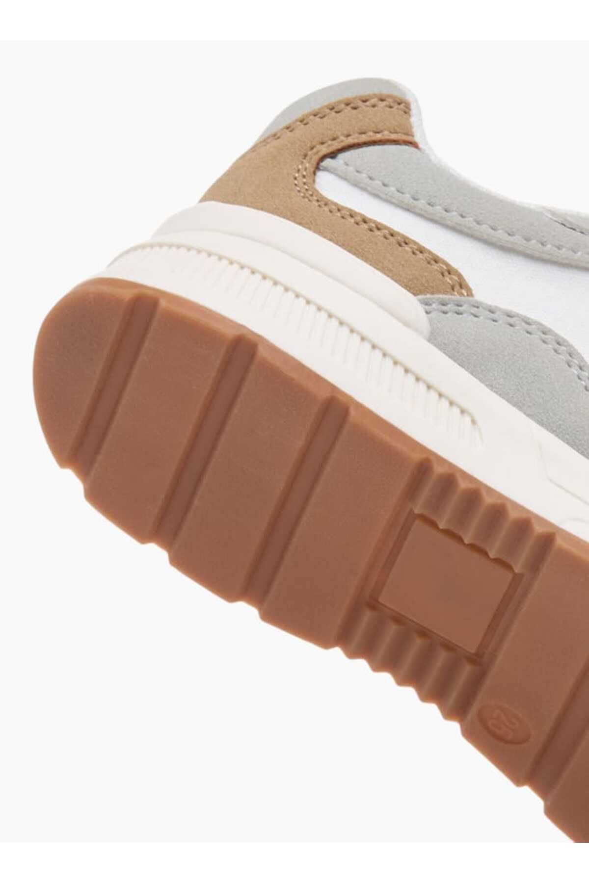 Juniors-Panelled Ankle Sneakers with Hook and Loop Closure 5