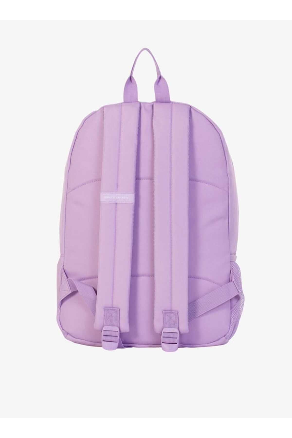 SKECHERS-Logo Embossed Backpack with Zip Closure and Adjustable Shoulder Straps 3