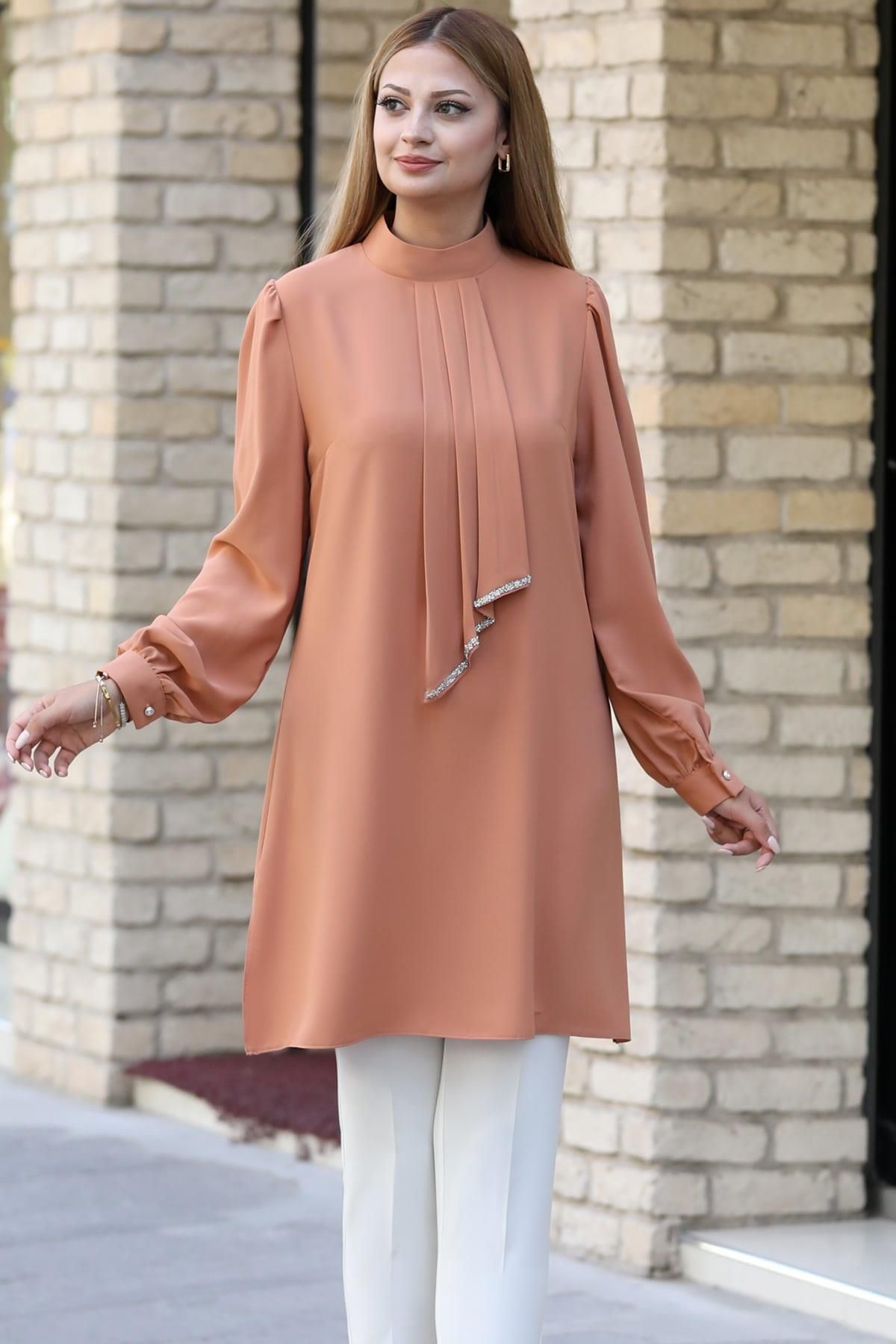 modapodyum Işıl Tesettür Tunik Camel