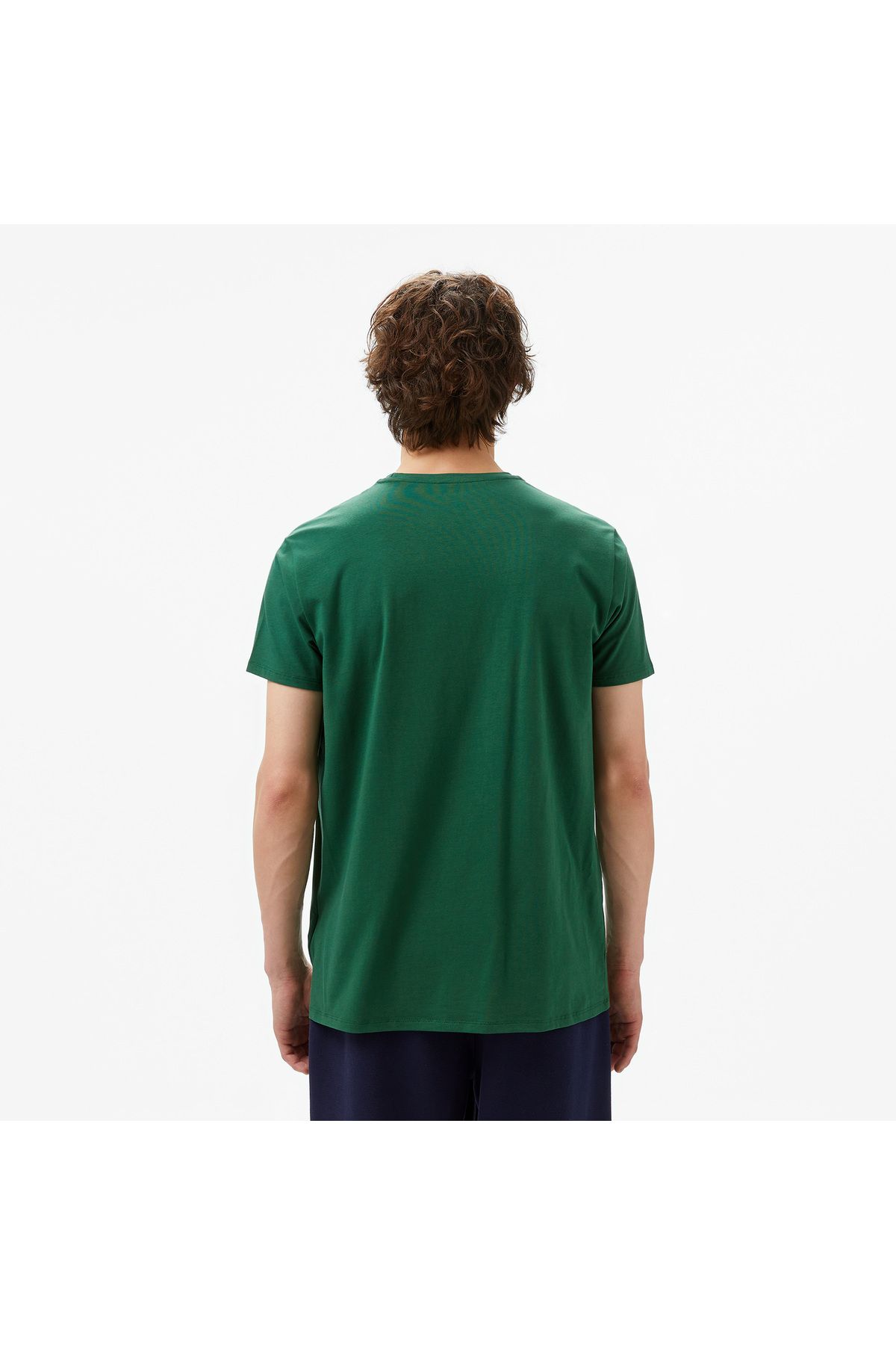تی شرت سبز مردانه تيشرت يقه گرد آستين كوتاه مدل Slim Fit Lacoste