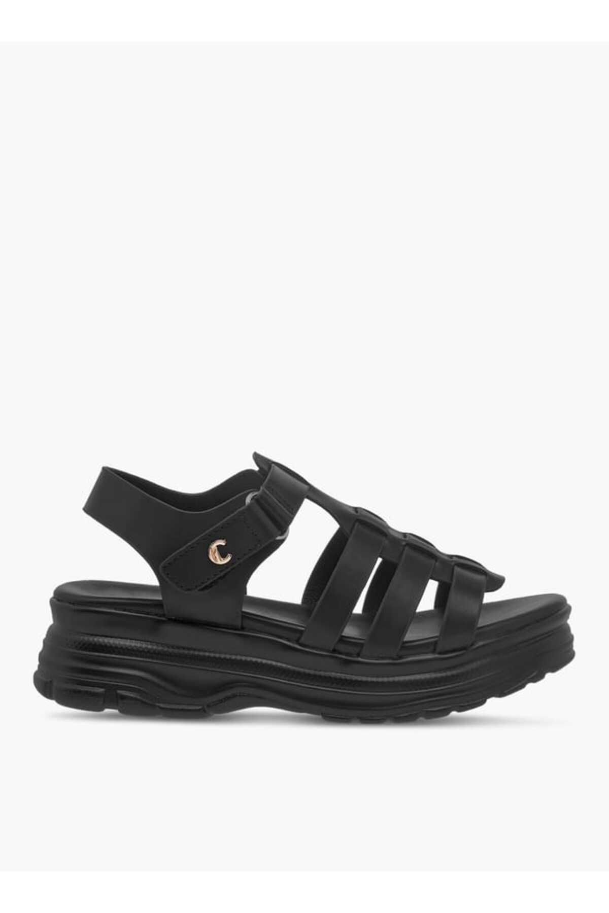 Le Confort-Solid Chunky Sole Strap Sandals with Hook and Loop Closure 2