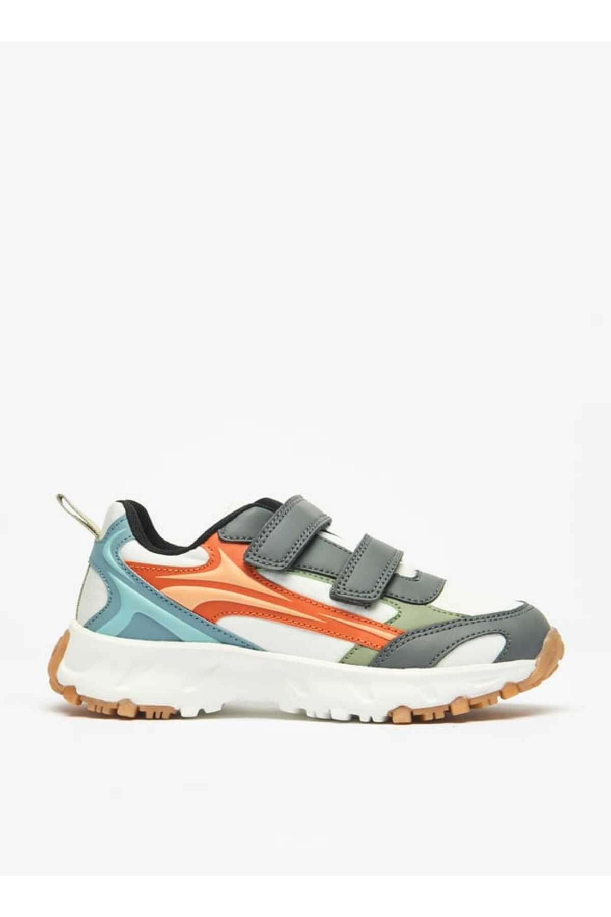 Juniors-Colourblock Sneakers with Hook and Loop Closure 3