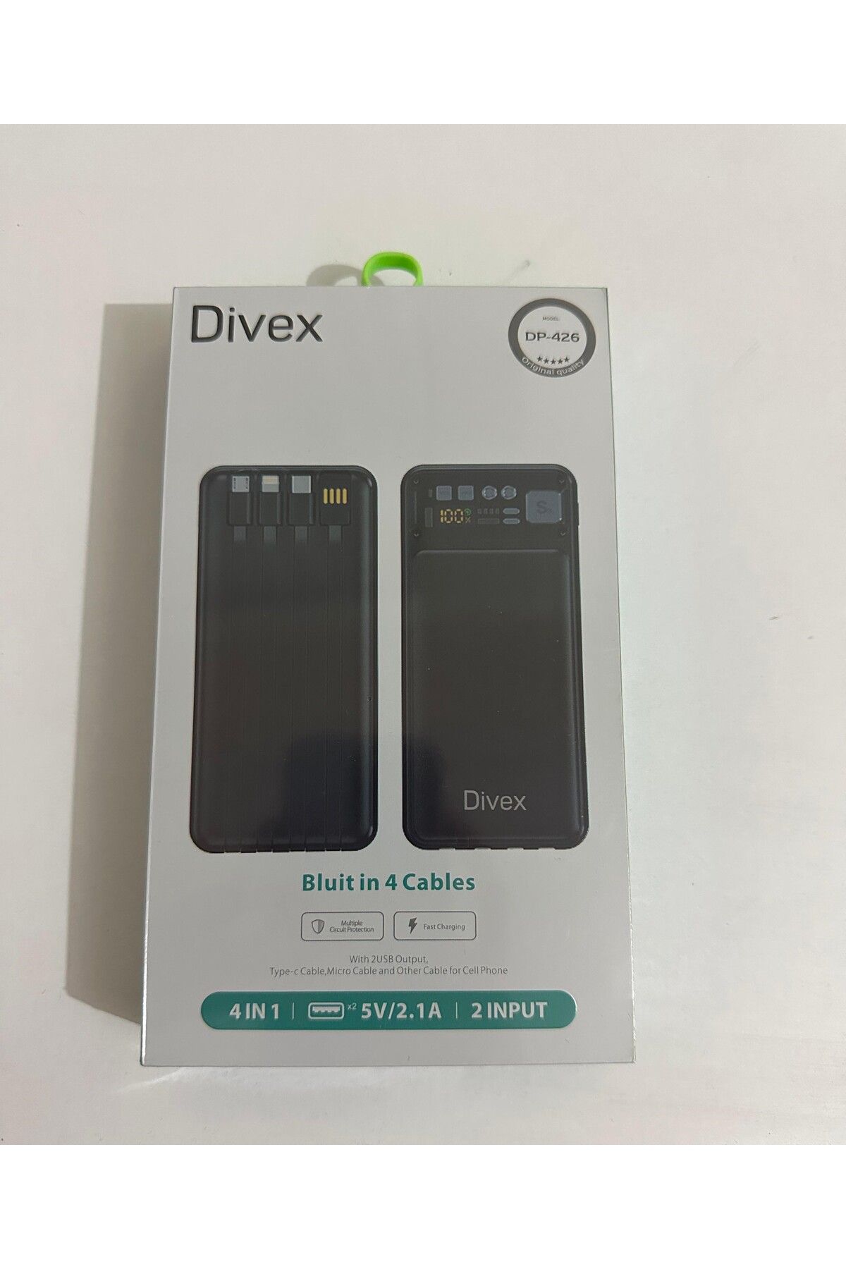 Divex 10000 Mah Powerbank kendinden 4 Kablolu