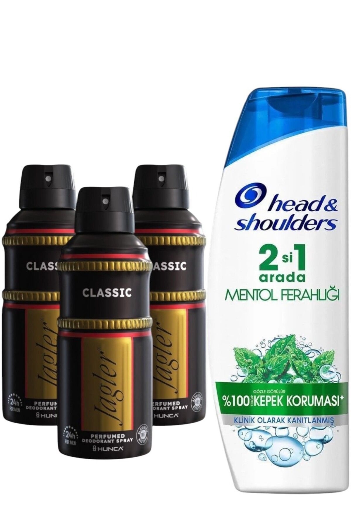 Jagler Classic Deodorant Erkek 150 Ml 3 Adet + Head&&Shoulders Şampuan 625 ml Mentol Ferahlığı