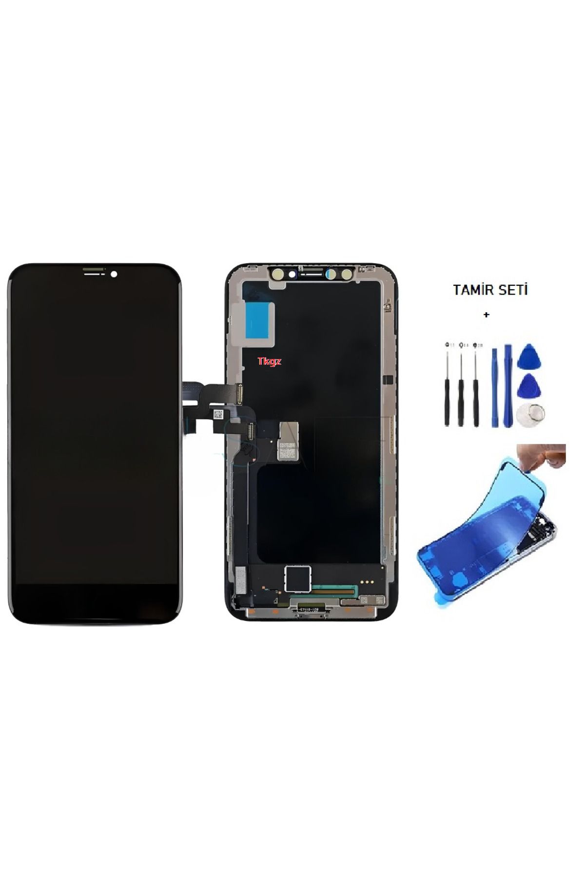 tkgz iPhone X Uyumlu Lcd Ekran Dokunmatik A+A KALİTE (GX MARKA ) + TAMİR SETİ + TOZ BANTI