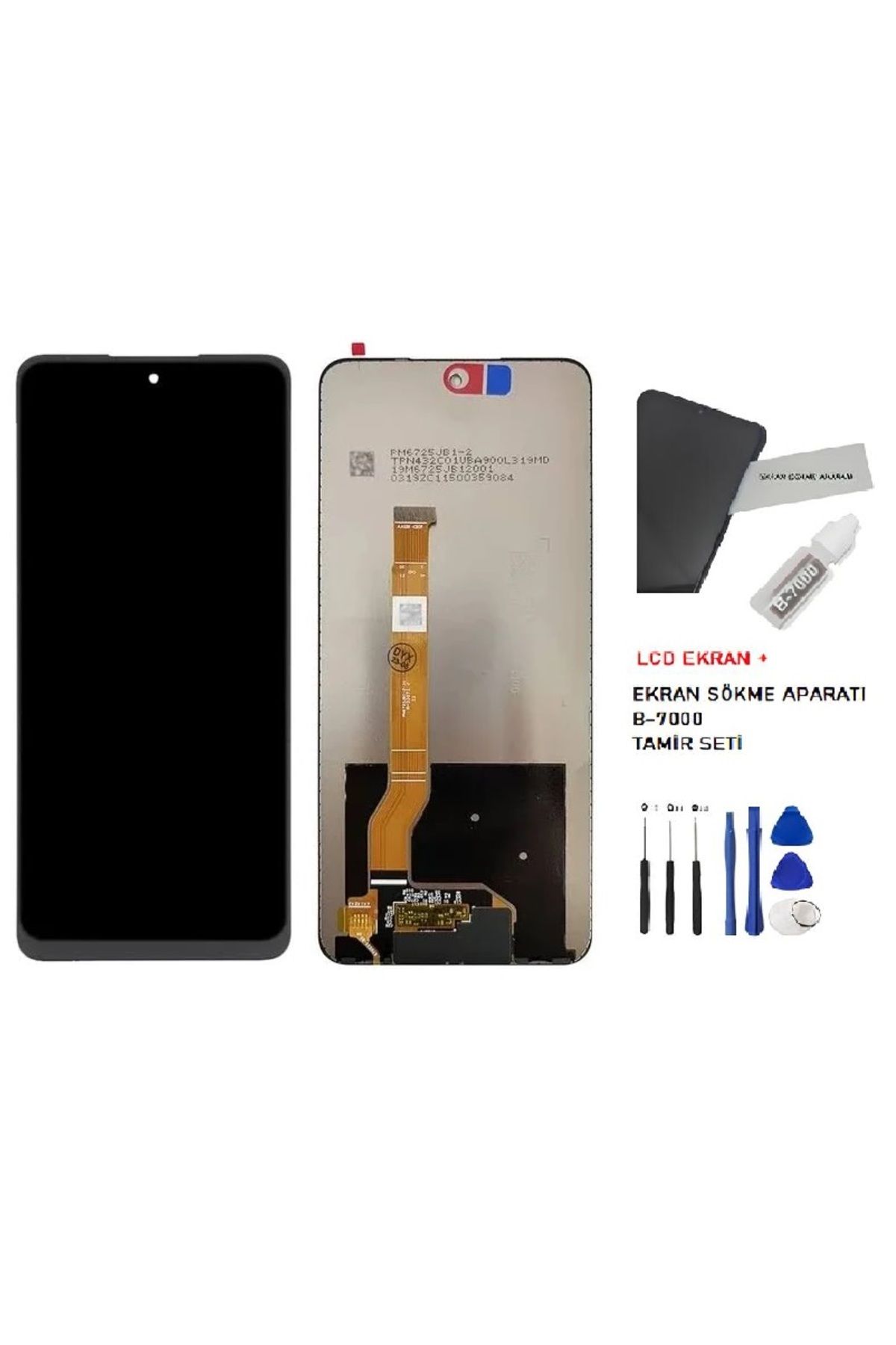 tkgz Oppo Realme C65 Uyumlu Lcd Ekran Dokunmatik SERVİS Orijinali +B-7000 + TAMİR SETİ