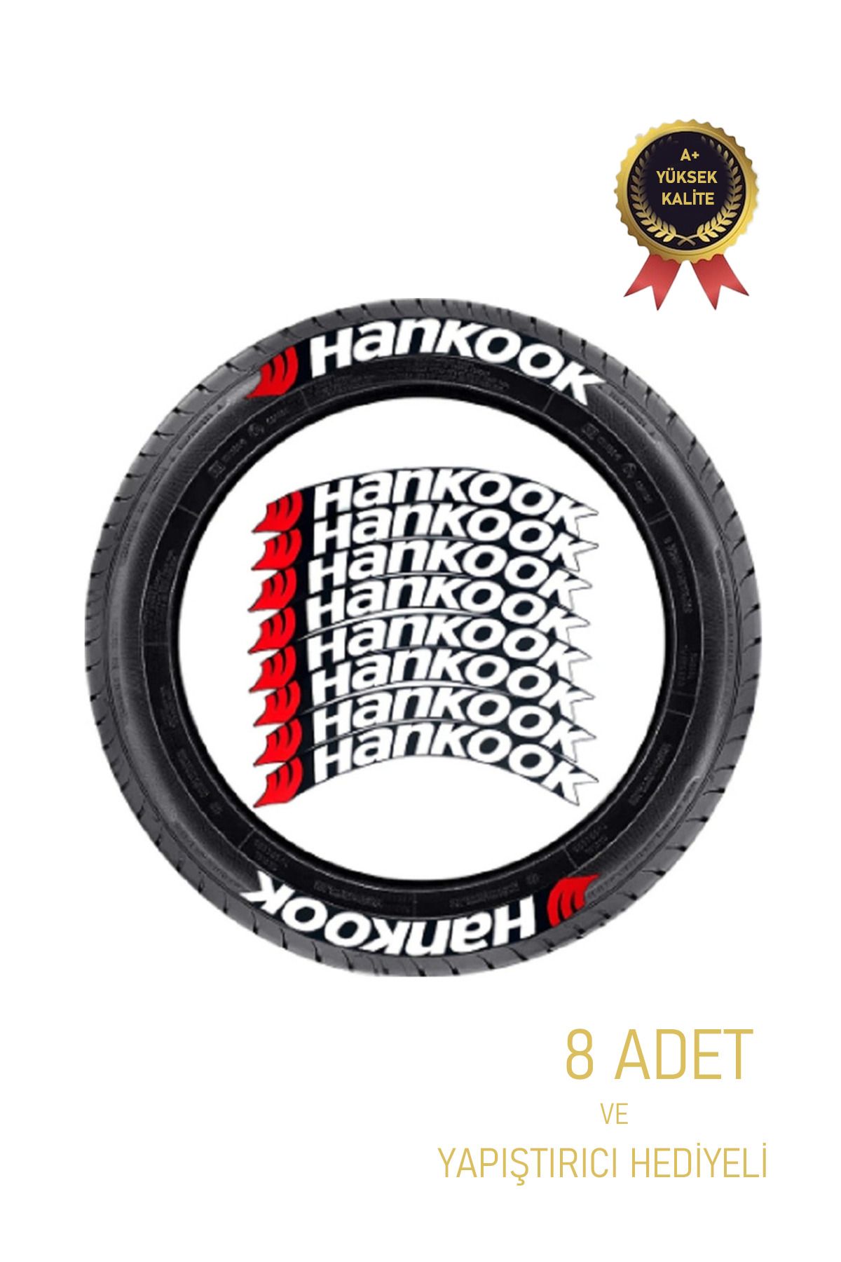 XMOD Lastik Yazısı Hankook Oto Motorsiklet Lastik Yazisi 8adet A Kalite Yapıştırıcılı