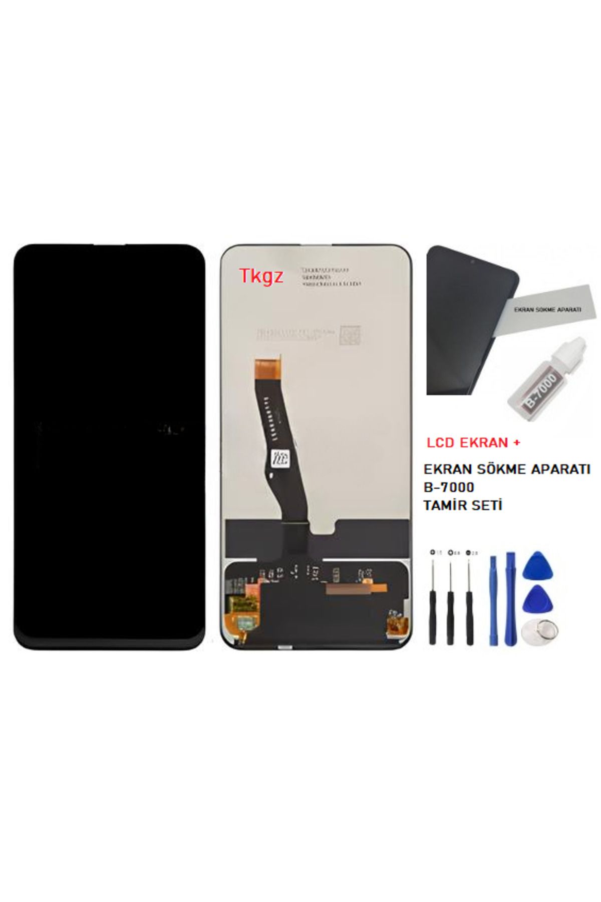 tkgz Huawei P Smart Z Uyumlu Lcd Ekran Dokunmatik SERVİS Orijinali + B-7000 + TAMİR SETİ