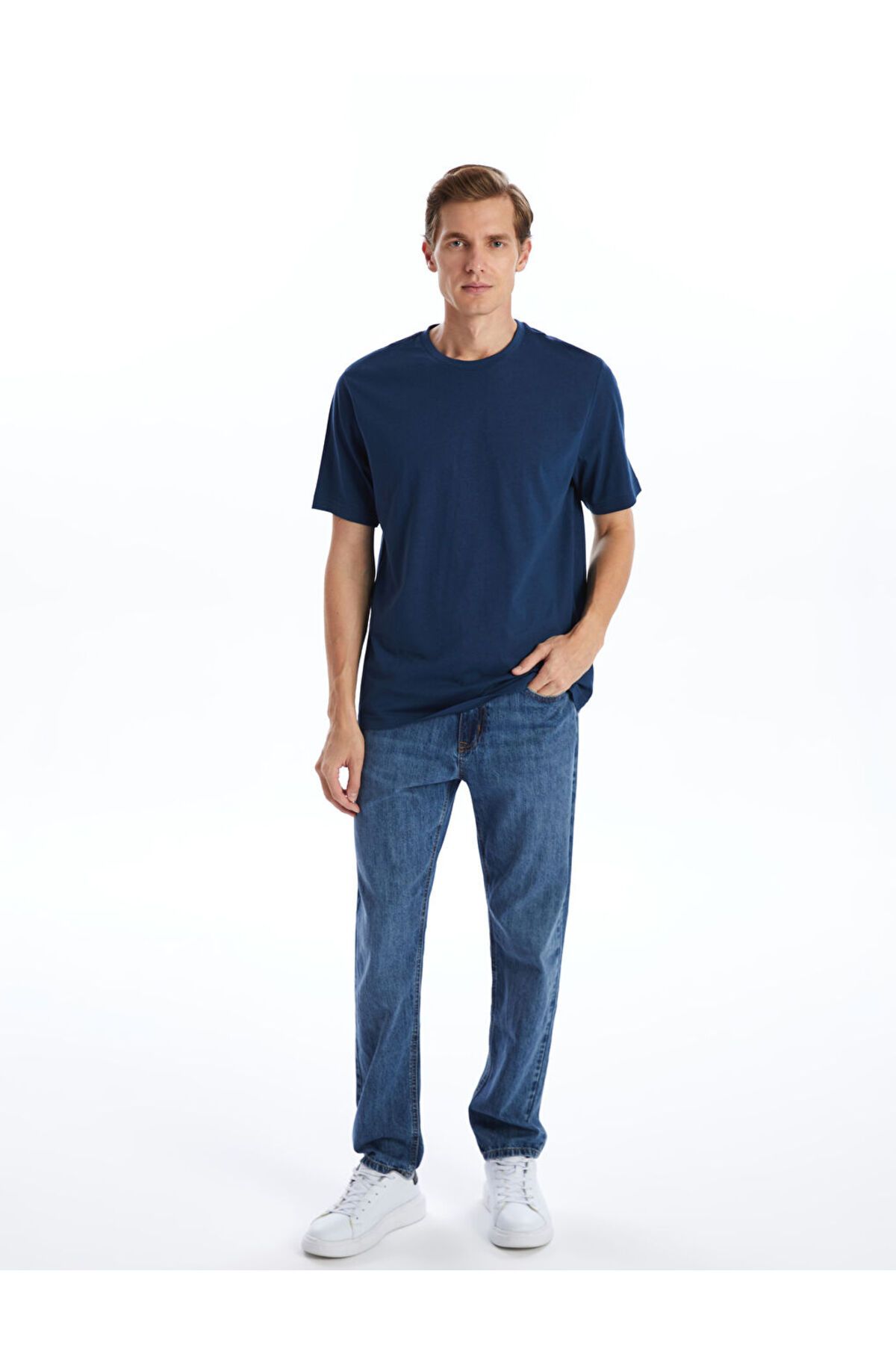 LC Waikiki-Ανδρικό μπλουζάκι New Season Crew Neck Combed Cotton - S50839Z8 2
