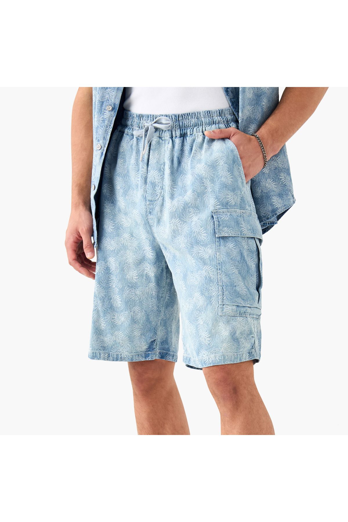 Lee Cooper-All-over Print Shorts With Drawstring Closure 1