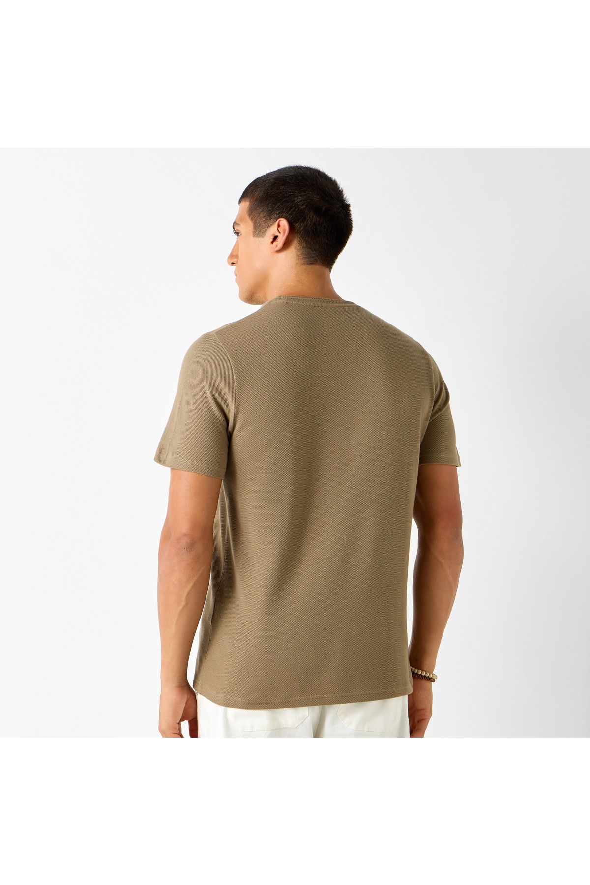 Iconic-Textured T-shirt With Short Sleeves And Crew Neck 3