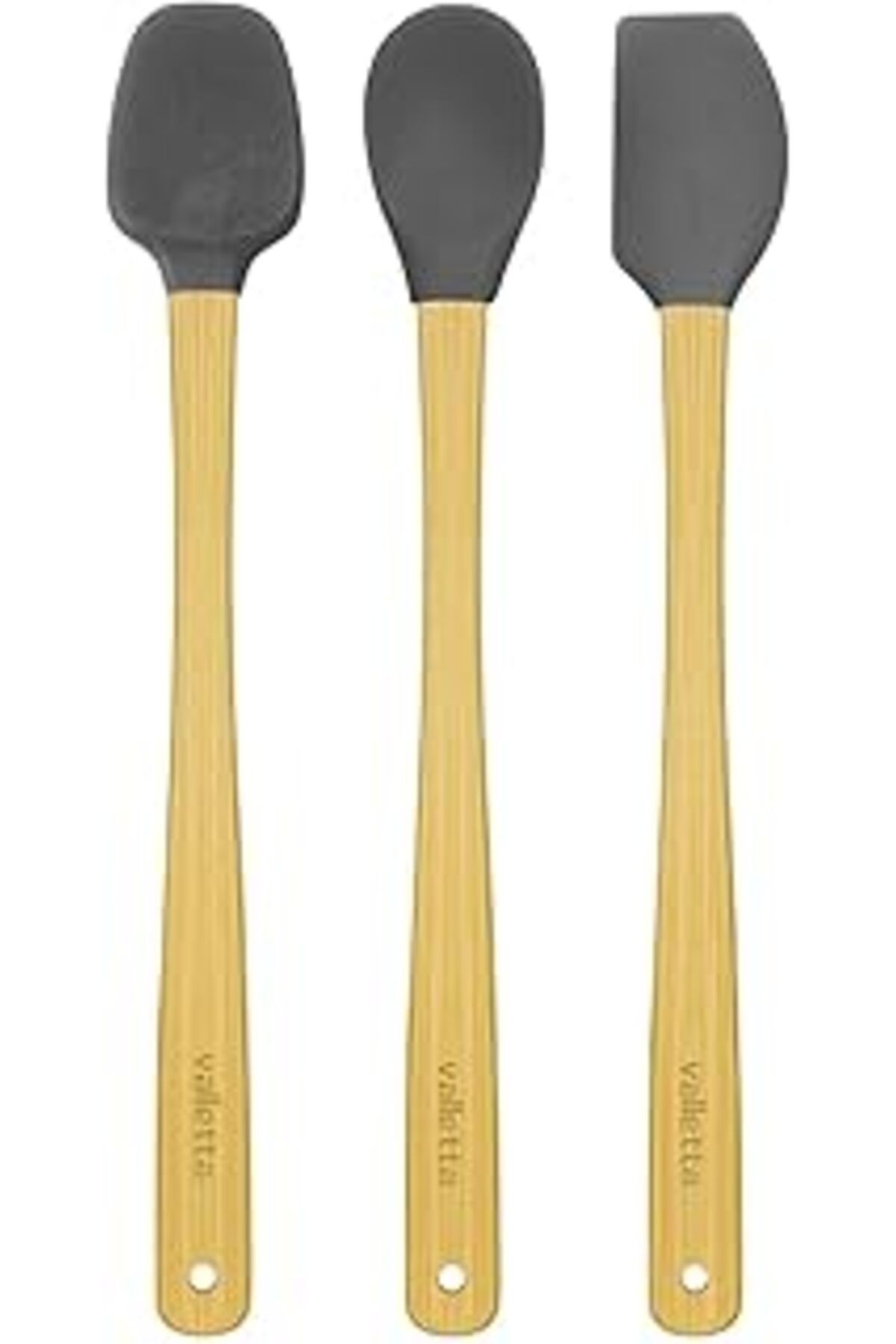 STOREMAX nhlshp Indigo 3'Lü Gri Bambu Silikon Spatula Seti Uzun 26 Cm Vlt1504 gextrnh 1051353