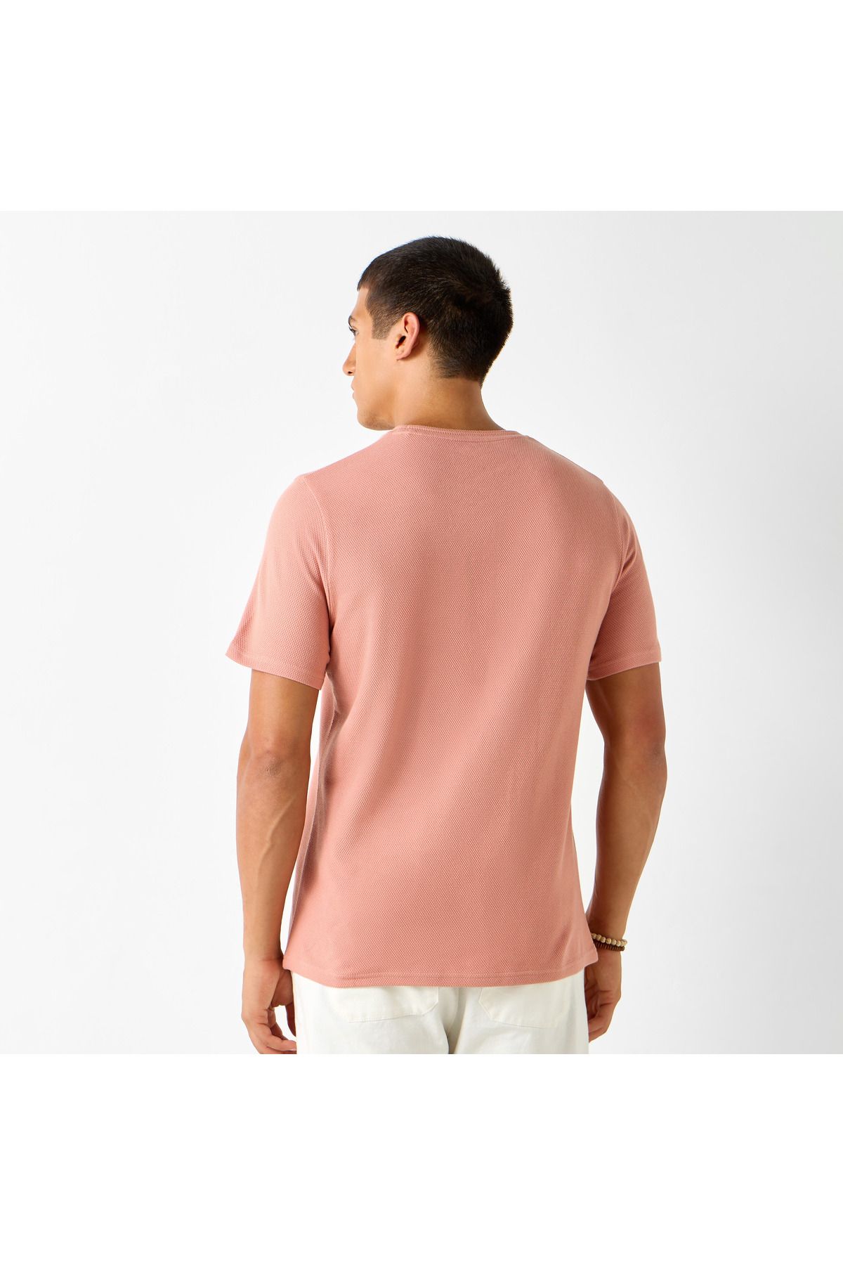 Iconic-Textured T-shirt With Short Sleeves And Crew Neck 3