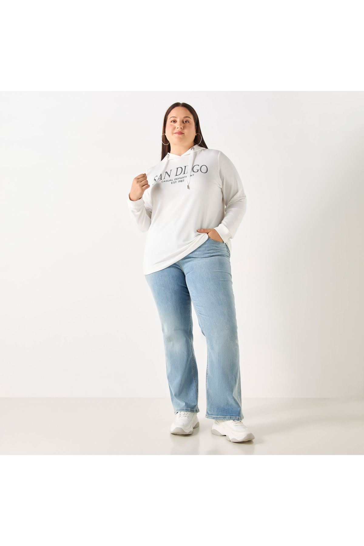 Ulla Popken-TEXT PRINT HOODY 2