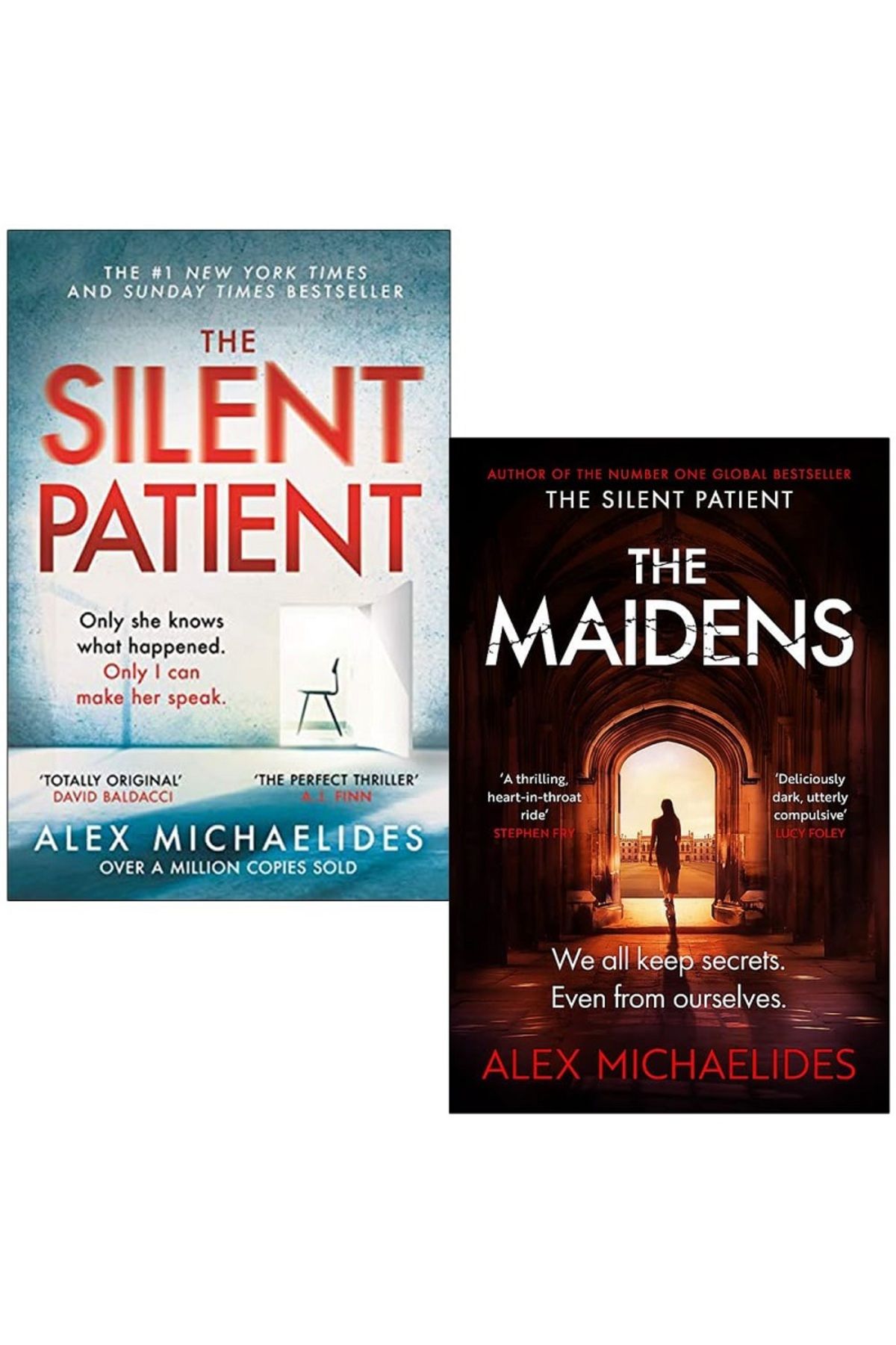 Penguin Books Alex Michaelides 2 Books Set (The Silent Patient, The Maidens)