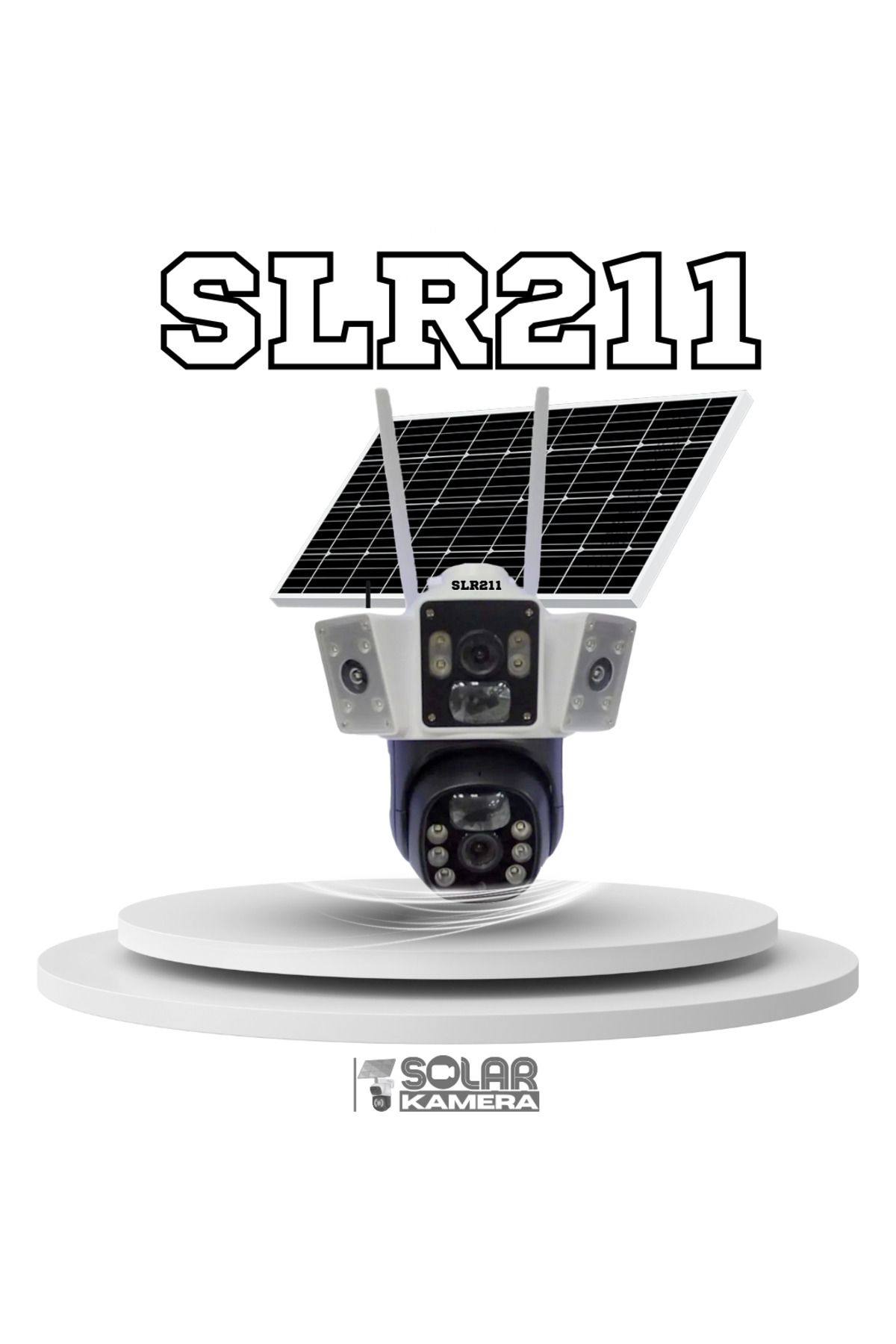 YCSY KAMERA SLR211 Güneş enerjili sim kartlı kamera 3 lens 3 ekran