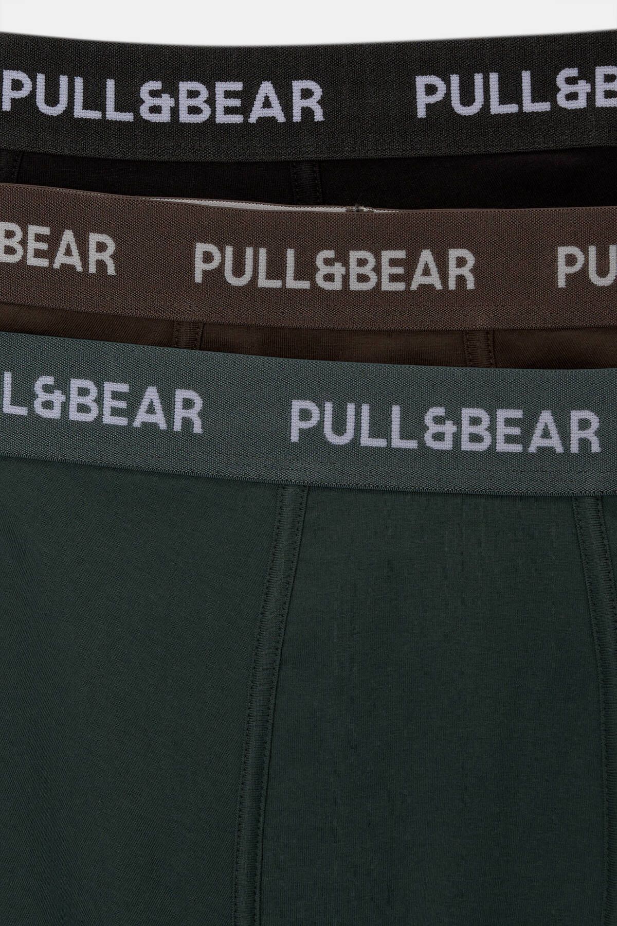 شورت باکسر چند رنگ مردانه 3 SET اورجینال Pull Bear Pull & Bear