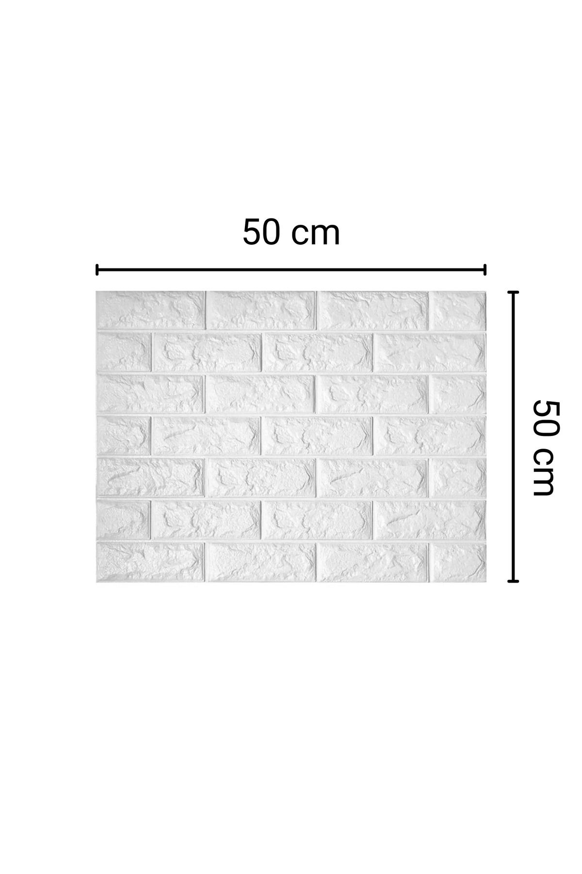 Kendinden Yapışkanlı Beyaz Esnek Köpük Tuğla Desen Duvar Paneli 50x50 cm (0,25 m²)