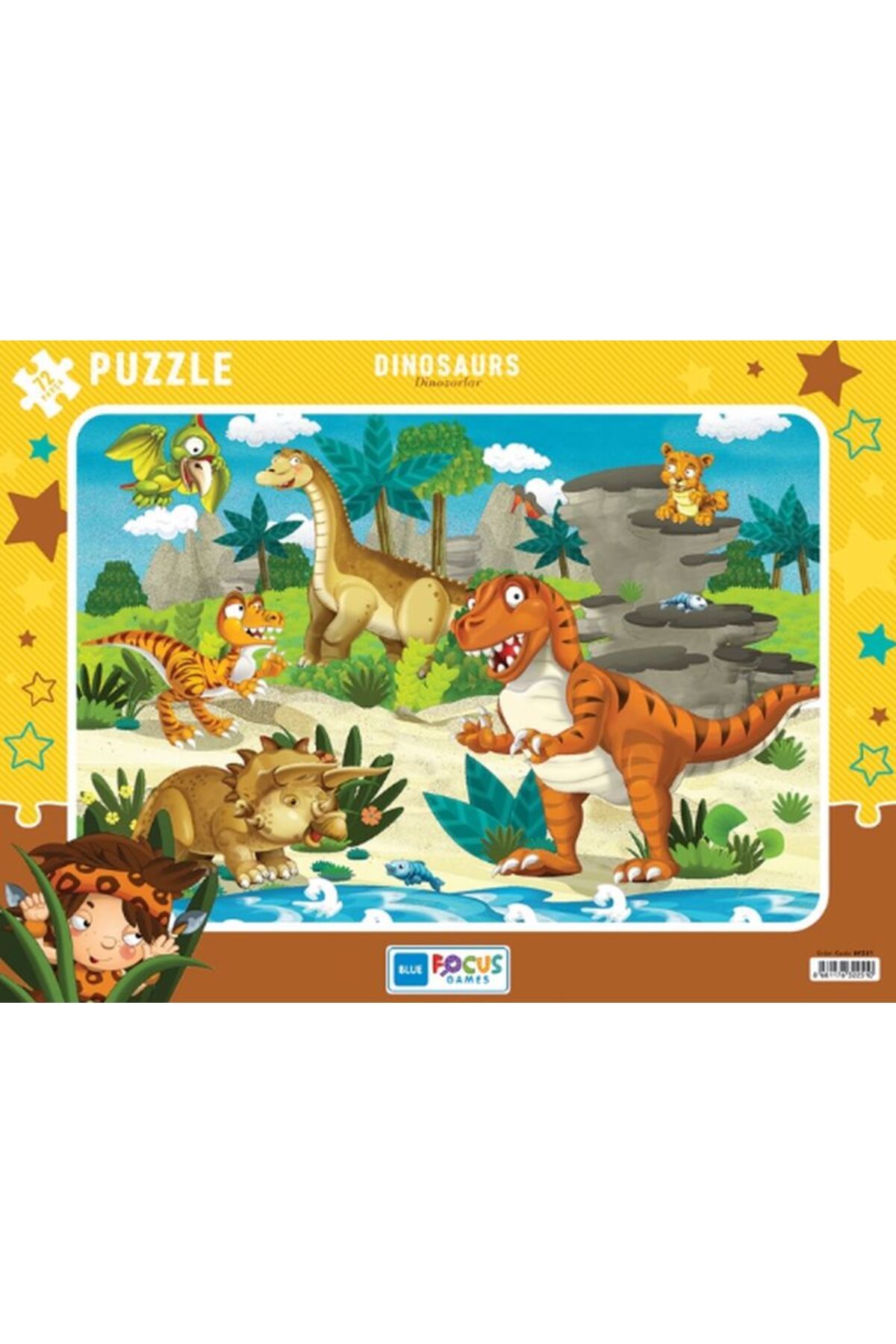 Blue Focus Yayınları Blue Focus Dinosaurs (Dinozorlar) - Puzzle 72 Parça