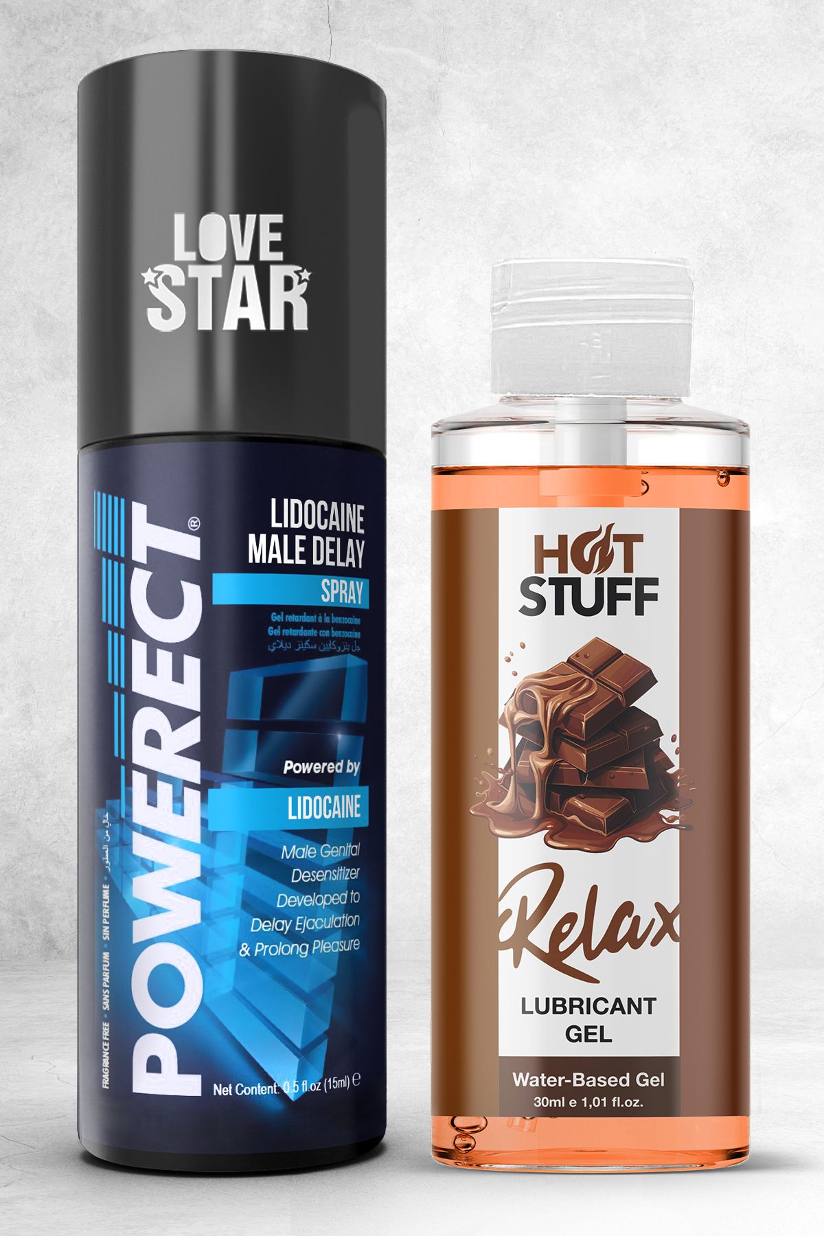 Love Star Geciktirmeye Yardımcı 16ml Sprey ve 30ml Çikolatalı Kayganlaştırıcı Jel