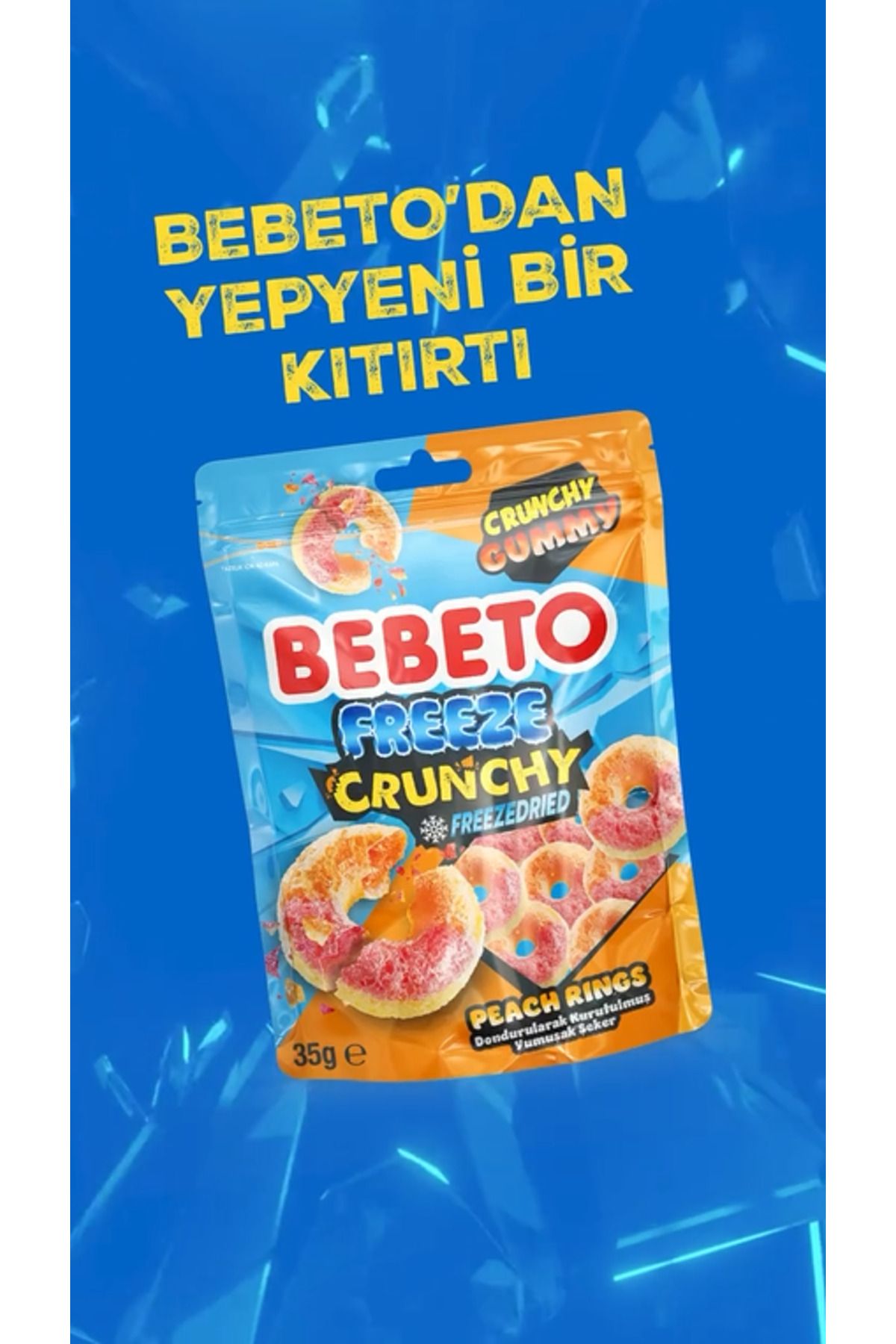 BEBETO Freeze Peach Rings 35g New