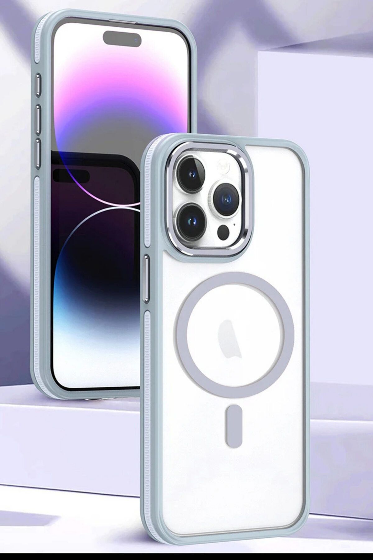 EMZTech Ekstra Kenar Korumalı Metal Detaylı iPhone 15 Pro  Kılıf