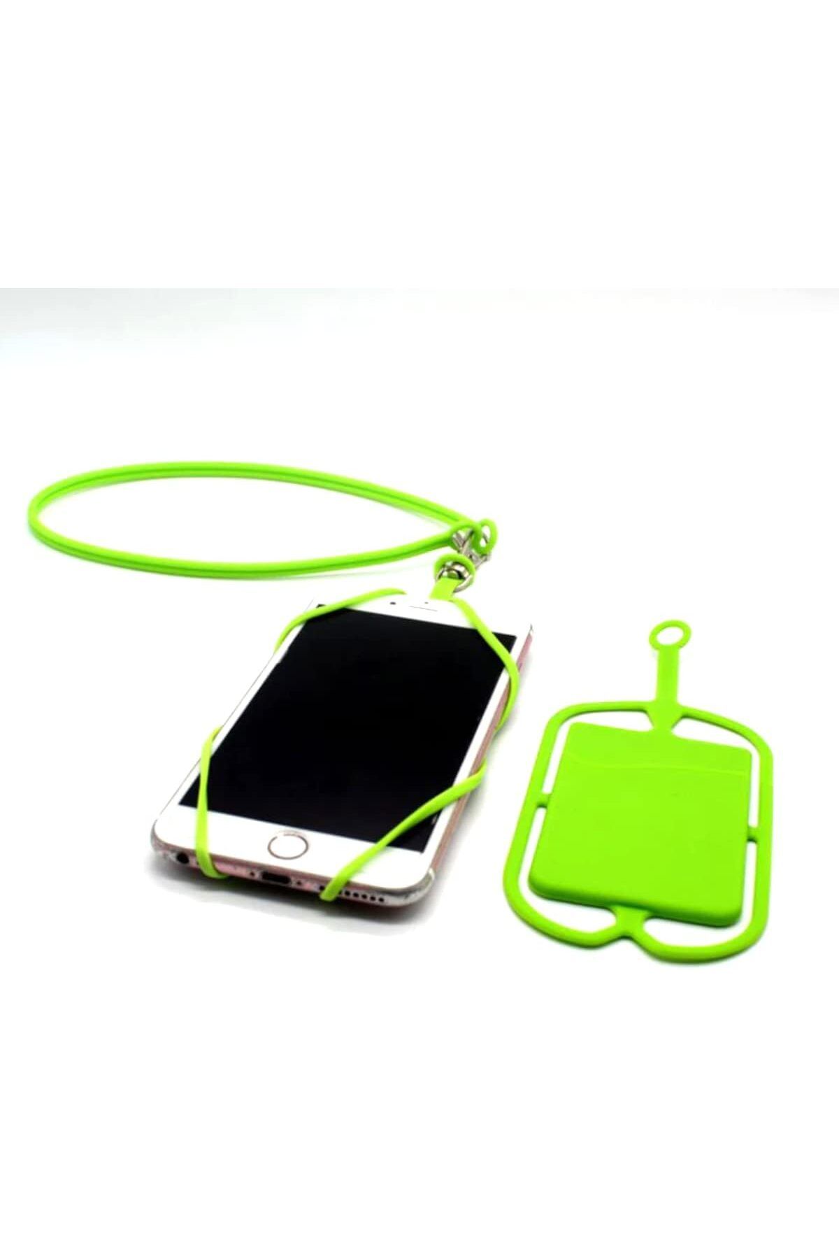 STOREMAX nffashopm Tüm Cep Telefonları İle Uyumlu Kartlıklı Silikon Askı (Yeşil) storestarx 1051353