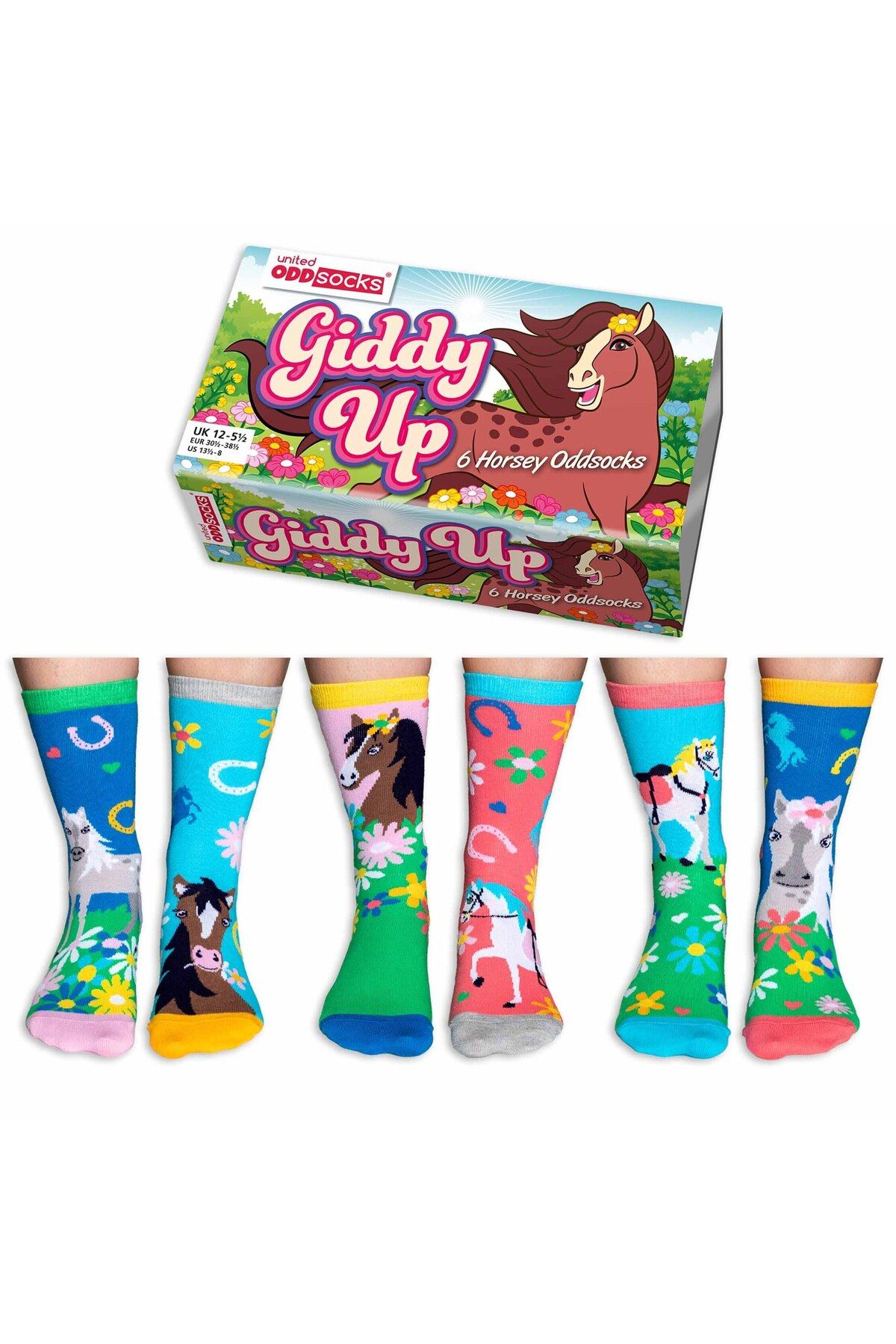 United Oddsocks-Kinder Socken, 6 individuelle Socken - Geschenkbox, Motivsocken 2