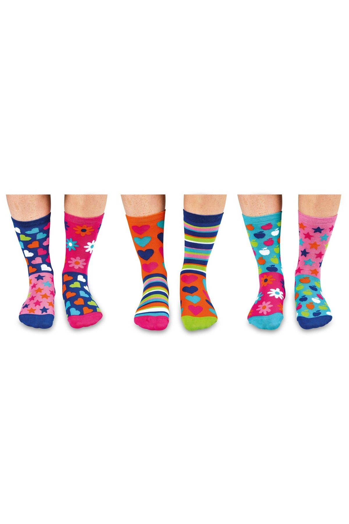 United Oddsocks-Kinder Socken, 6 individuelle Socken - Geschenkbox, Motivsocken 3