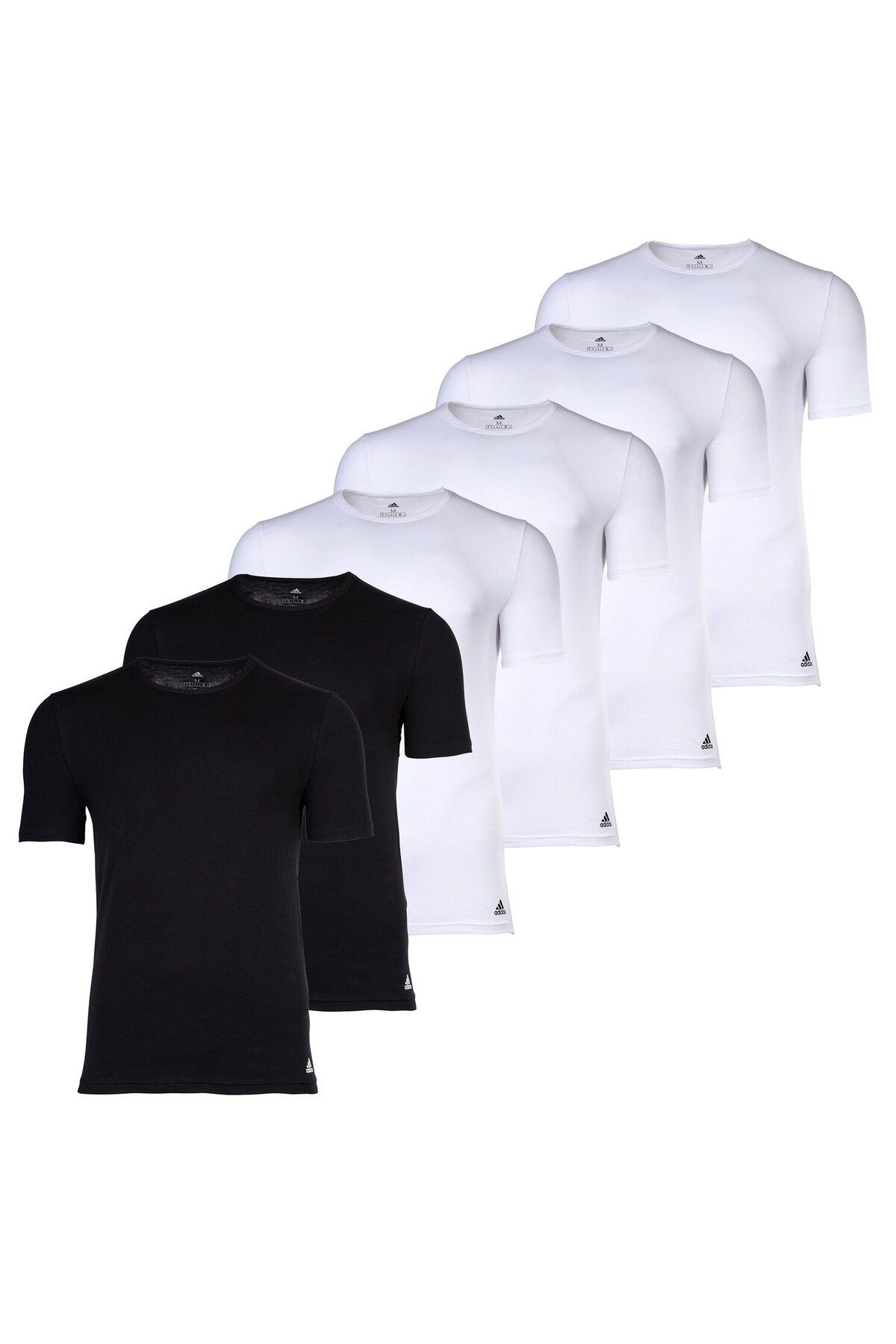 adidas-Herren T-Shirt, 6er Pack - Active Flex Cotton, Rundhals, Crew Neck, uni 6