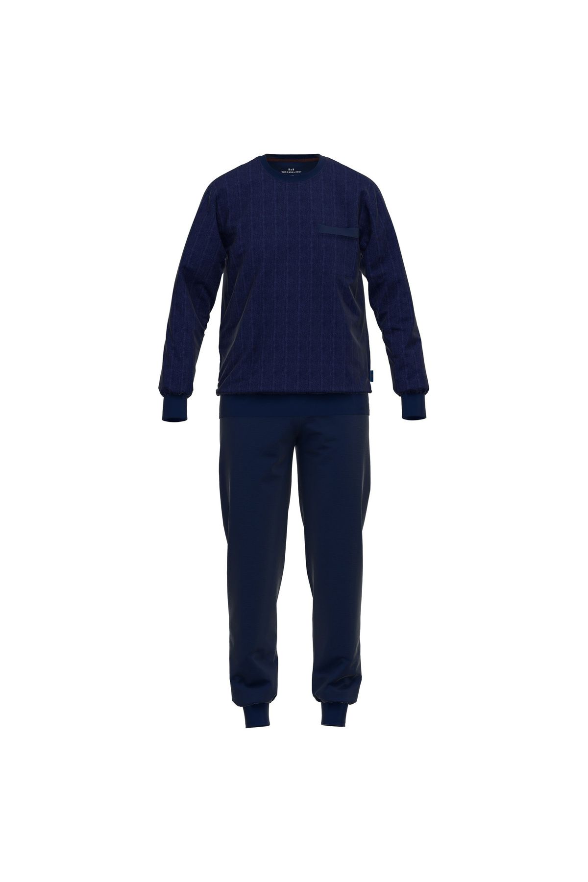 Götzburg-GÖTZBURG Herren Schlafanzug - lang, Bündchen, Pyjama, Baumwolle, Muster 1