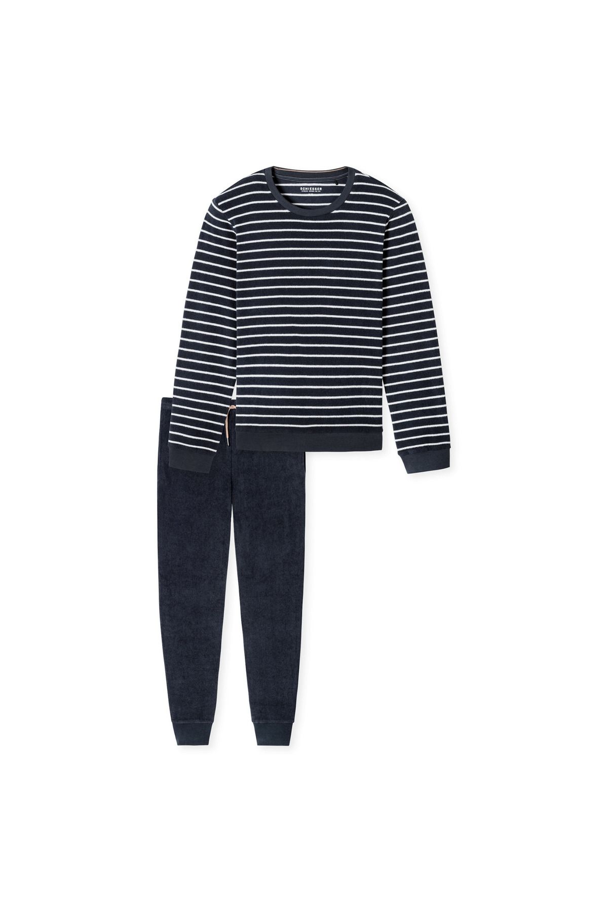Schiesser-Herren Schlafanzug, lang - Casual Nightwear, Single Jersey, Baumwolle, Rundhals 1