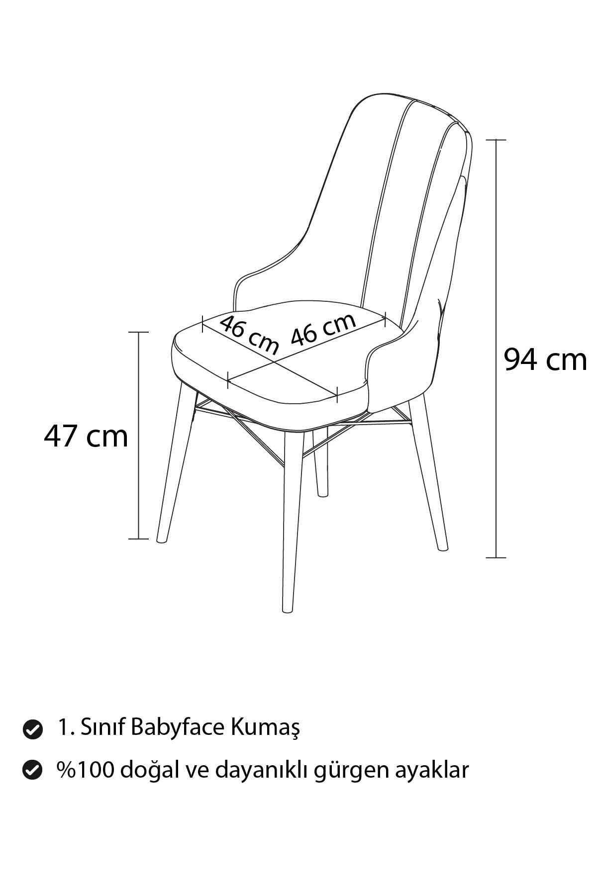 Venüs Baby Face Mutfak Ve Yemek Odası Sandalyesi (BEYAZ GÜRGEN AYAKLI) 1 Adet Sandalye-1
