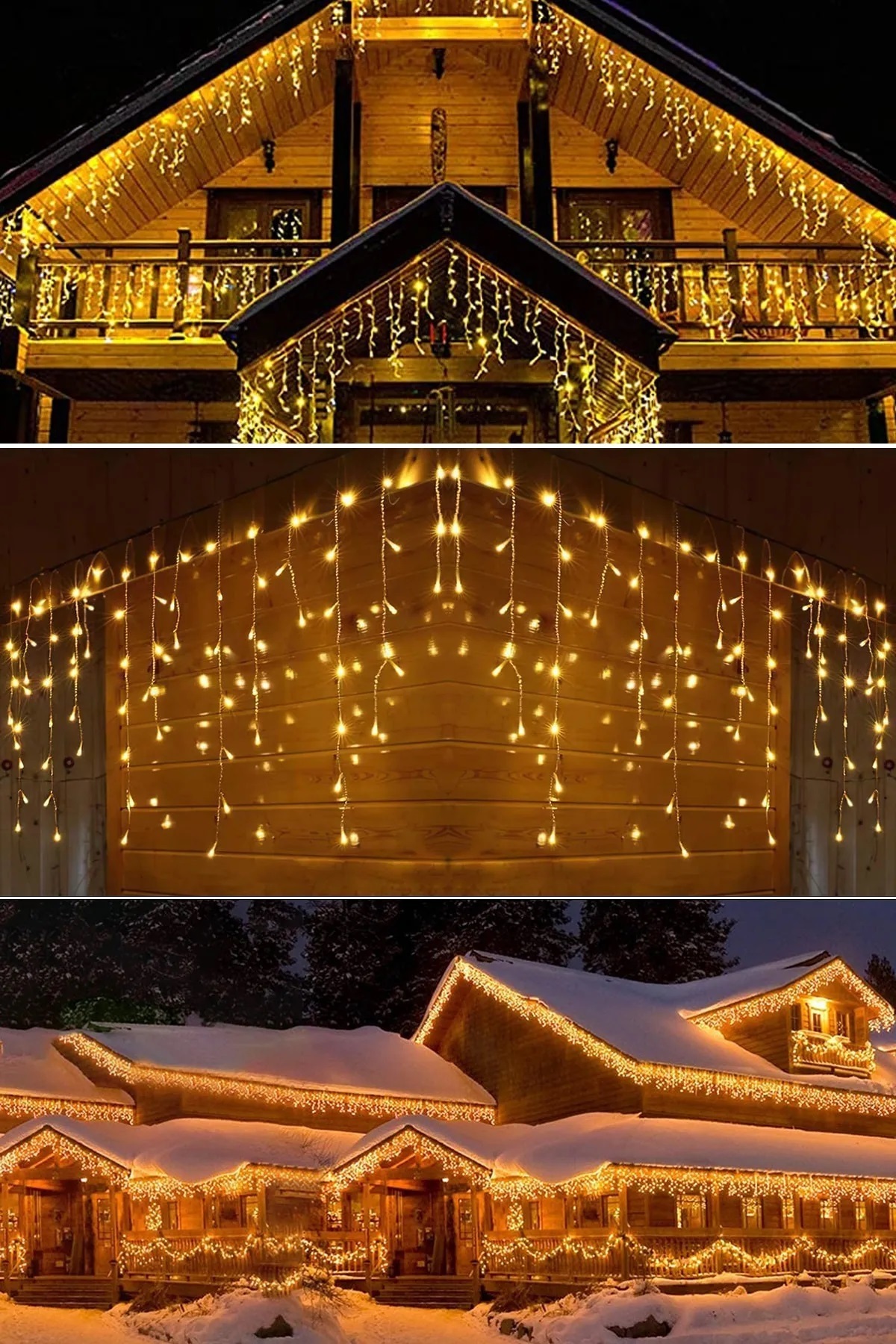 ALSHOP Uzatılabilen 8 Modlu 4 Metre Perde Çatı Merdiven Led Gün Işığı ...