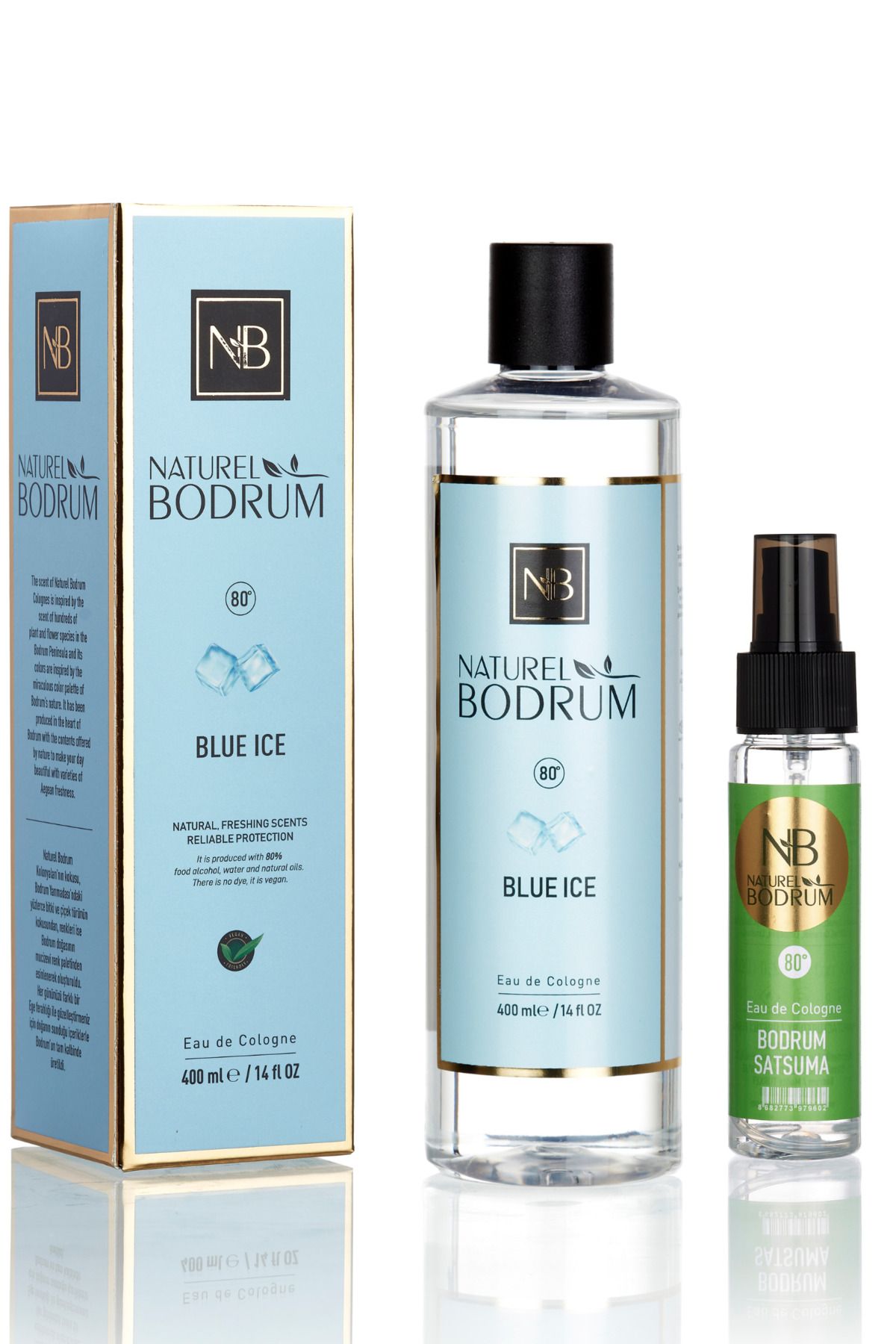 Naturel Bodrum Kolonya Blue Ice 400ml & Satsuma 60ml